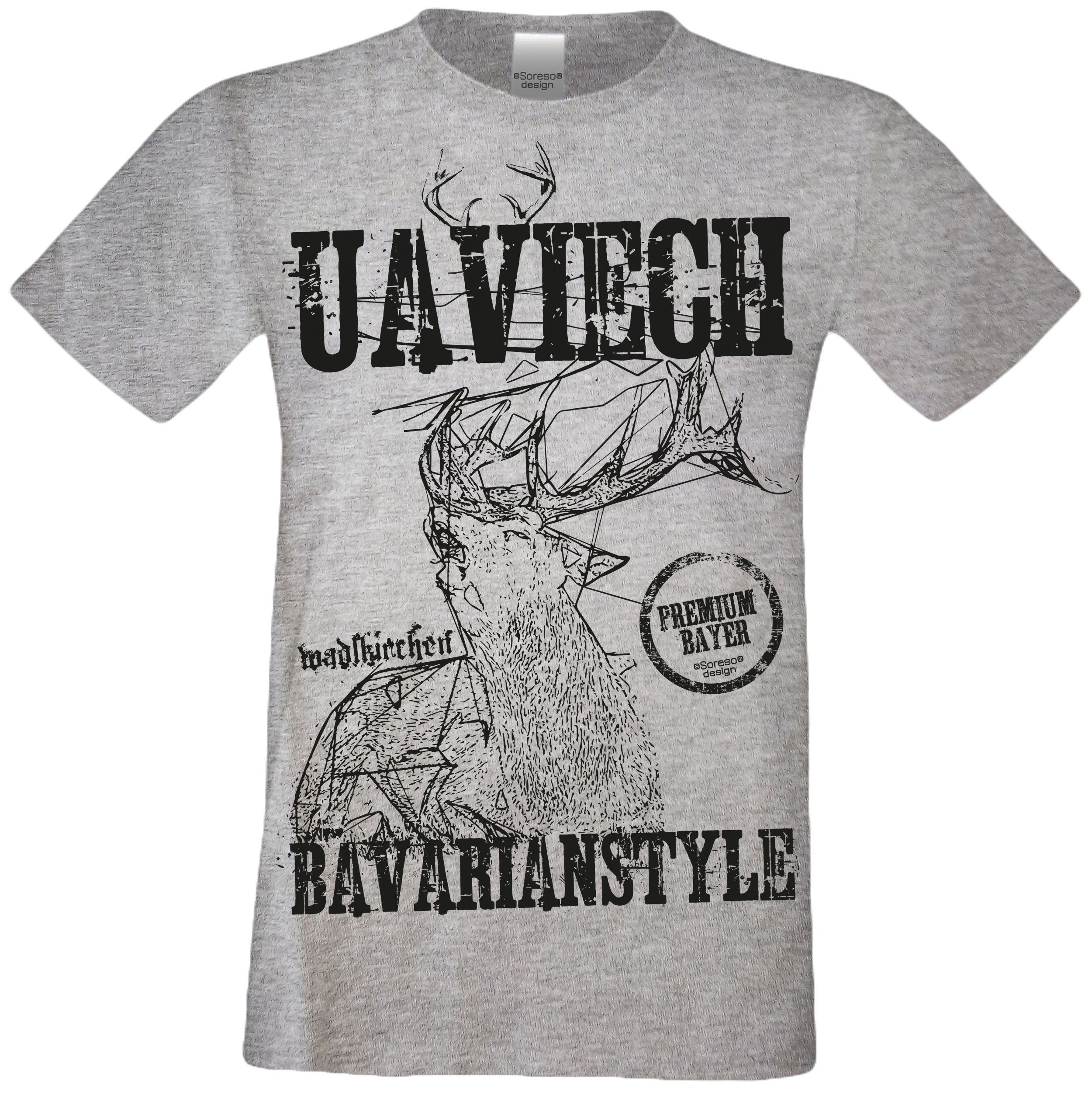 Uaviech T-Shirt) T-Shirt Trachtenshirt Trachten dunkelgrau T-Shirt (Ein Soreso® Herren