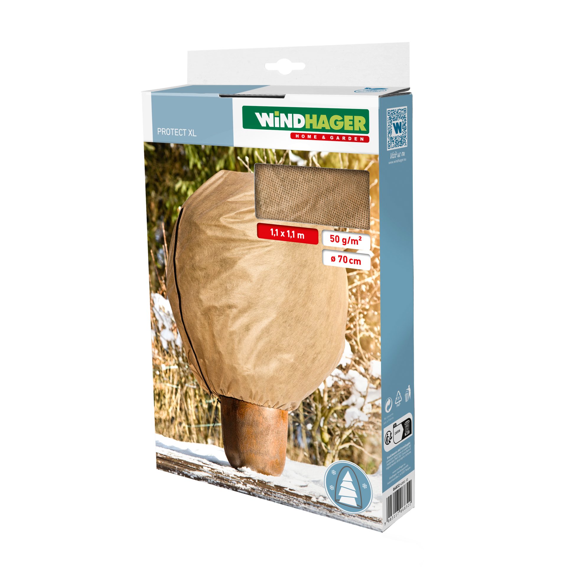 Windhager Gartenvlies Jute-Trennvlies für Töpfe, Unkrautvlies aus Jute, Pflanzenvlies, wasserdurchlässig und atmungsaktiv, 1x1 m