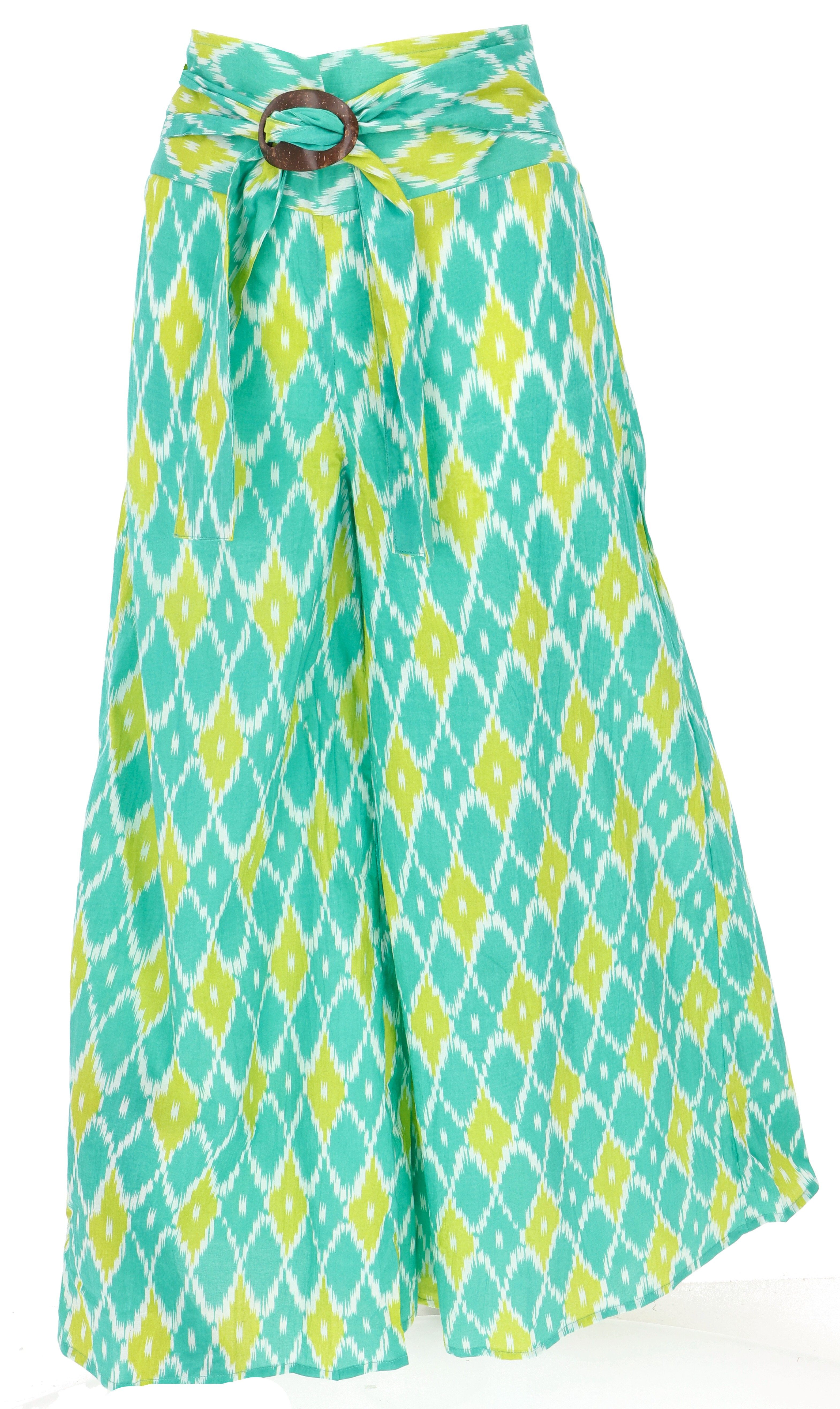Guru-Shop Relaxhose Luftige Sommerhose mit Kokosschnalle, Boho.. alternative Bekleidung