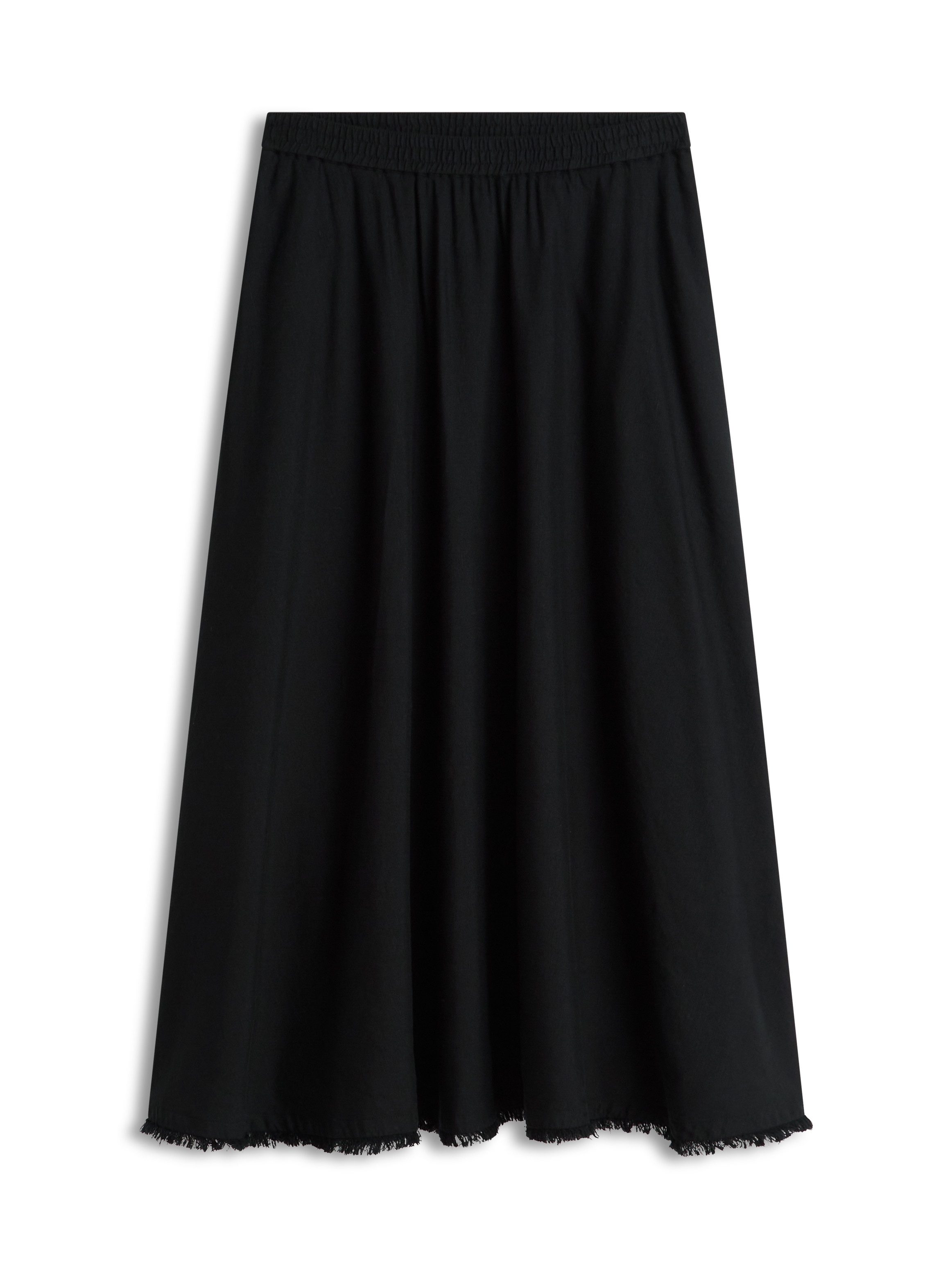 Tommy Hilfiger A-Linien-Rock VIS/LINEN VOLUME MIDI SKIRT Leinen-Mix mit feinen Falten, Relaxed Fit – Bild 4 von 5