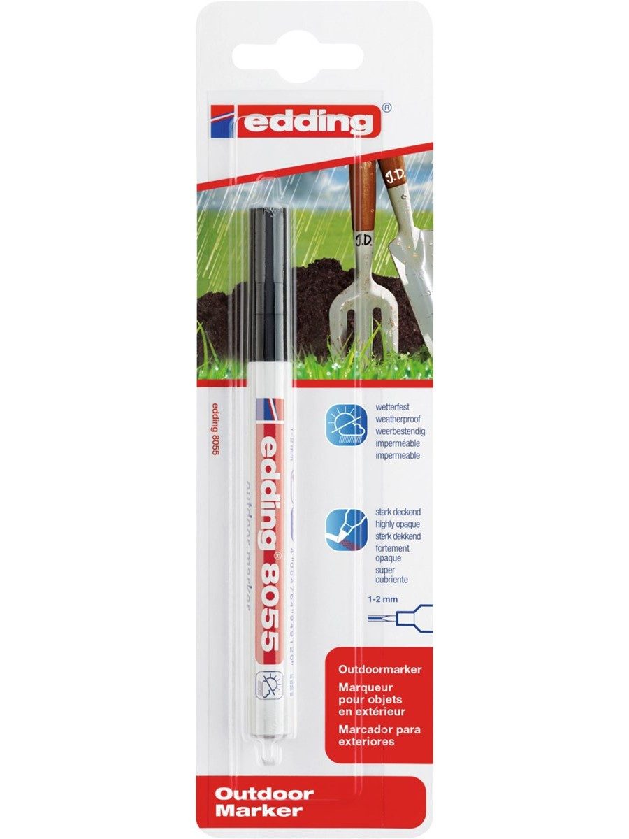 edding Whiteboard Marker Lackmarker für Glas Plastik und Papier Schwarz, wasserfest hitzebeständig bis 400 Grad