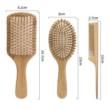 LENBEST Haarbürsten-Set Bambus-Luftkissenkamm Sechserpack, 6-tlg., Reduzieren Frizz und Massage Kopfhaut