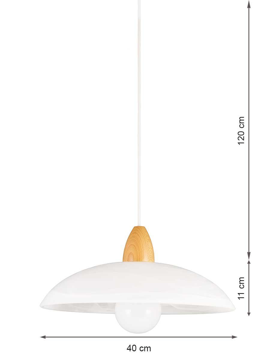 Helios Leuchten Pendelleuchte Hängelampe Alabasterglas Holz Buche Küchenlam günstig online kaufen