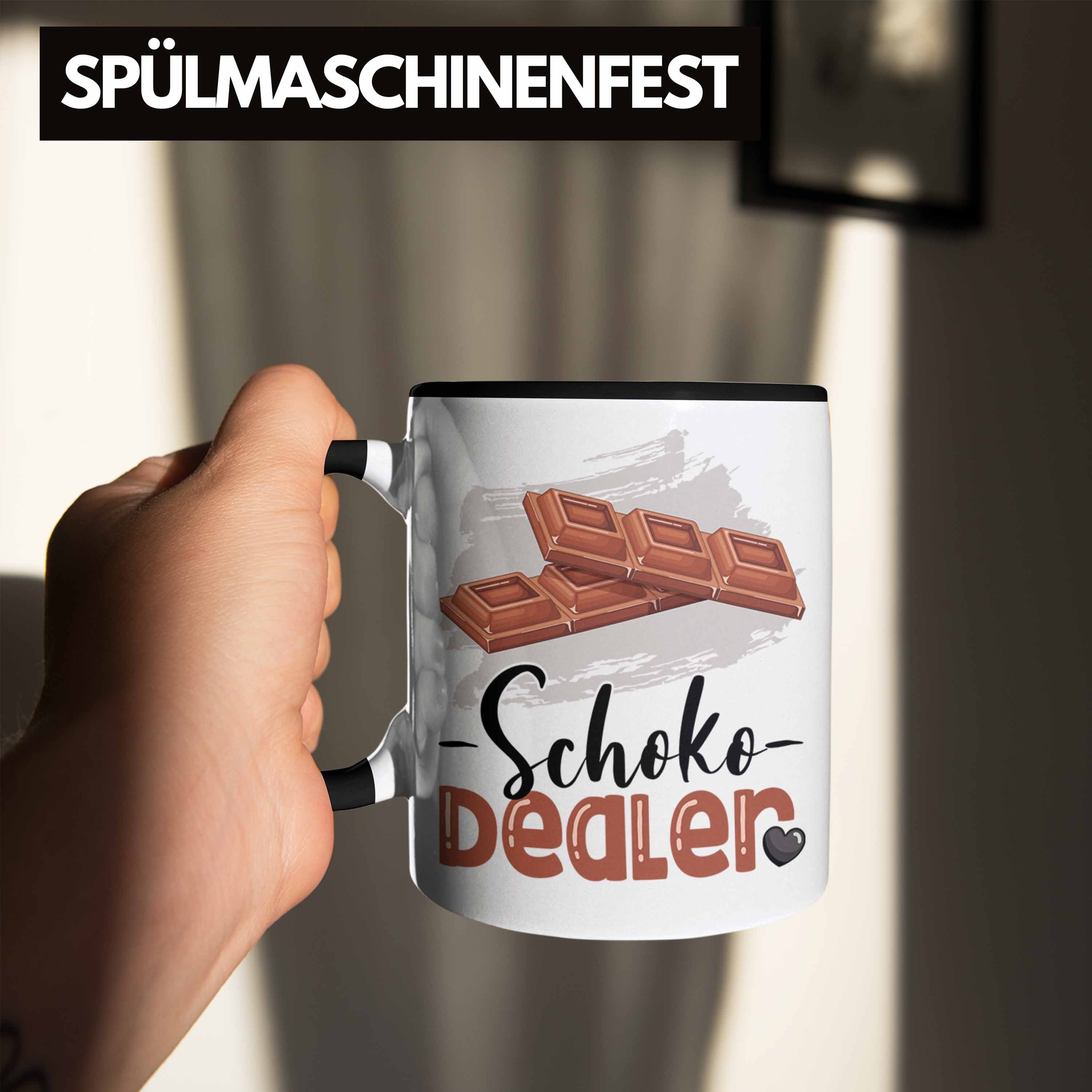 Tasse Schwarz Geburtstag für Tasse Dealer Schokoladenverkäufer Geschenk Schoko Spruc Trendation