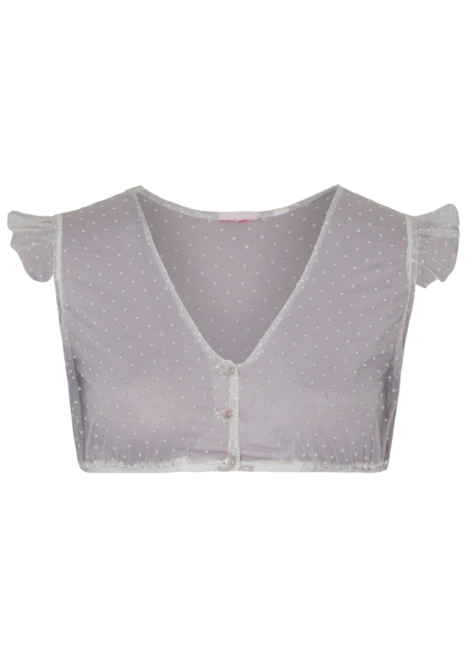 Spieth & Wensky Dirndlbluse Genta (1-tlg) transparent, verspieltes Punktemu günstig online kaufen