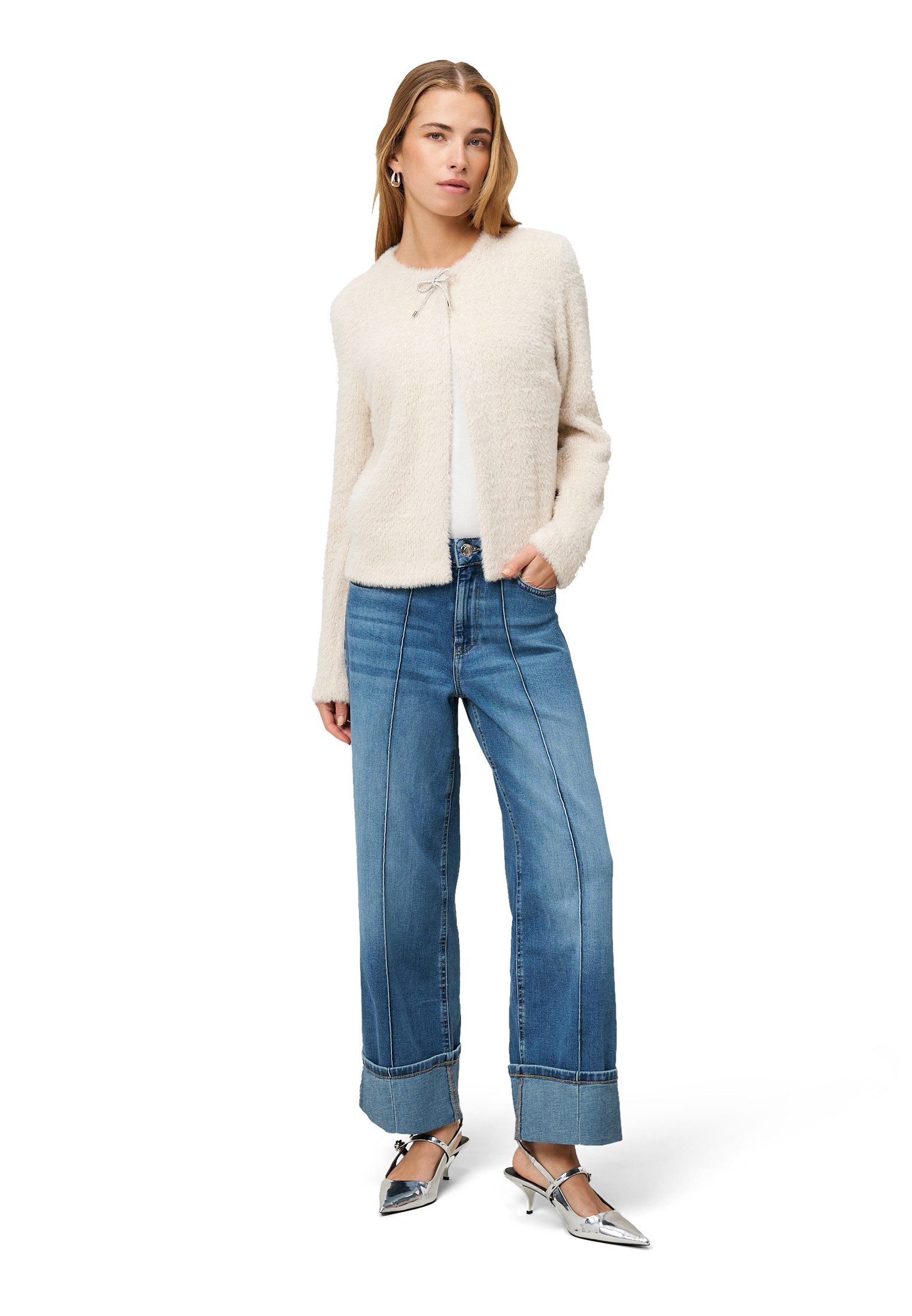 Zero Sweatjacke Damen mit Schleife Bindedetail