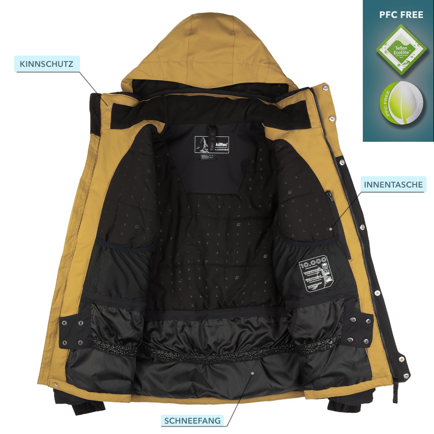Killtec Skianzug Wintersport Herren Skijacke + Skihose, wasserdicht verschweißte Nähte - atmungsaktiver Stoff – Bild 4 von 5
