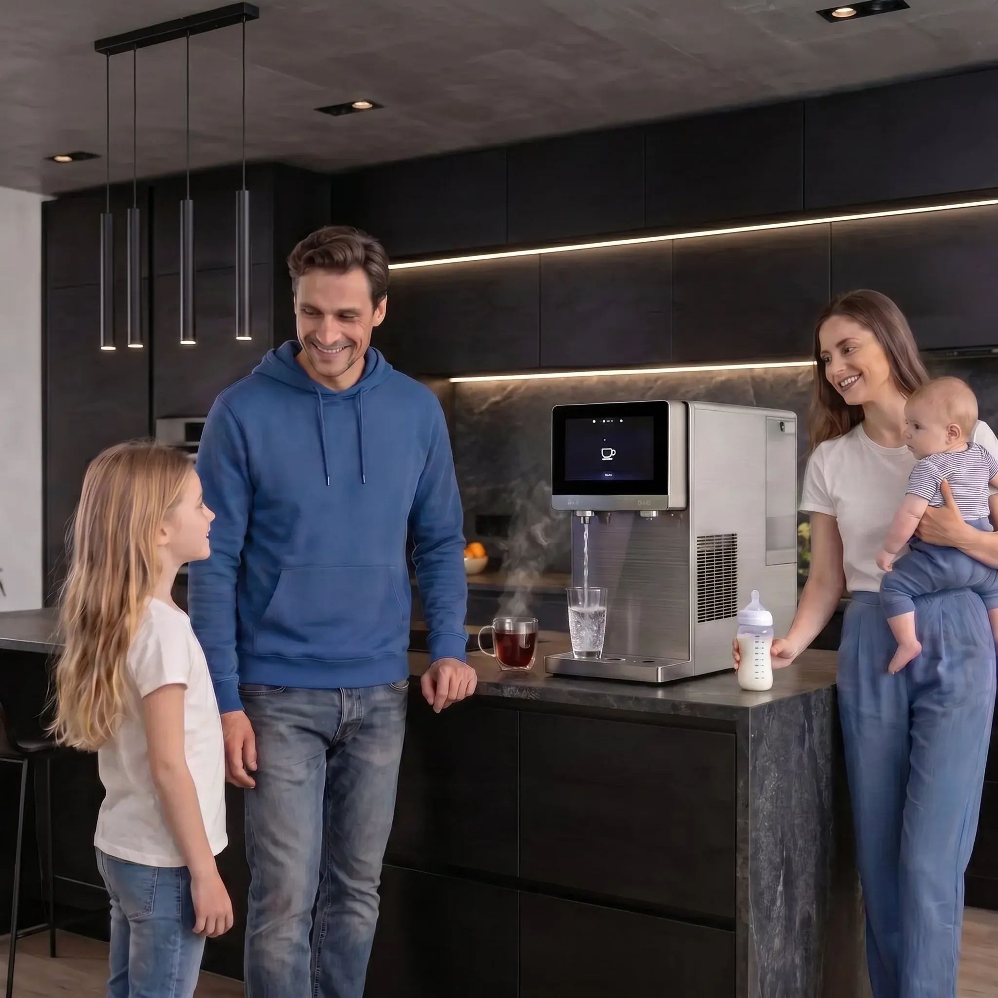 SPRUDELUX Wassersprudler PRO TOUCH 5-in-1 Wasserspender mit Sprudel, Heiß- & Kaltwasser, Umkehrosmose mit UV-Hygiene, Touchdisplay, Festwasseranschluss & Tank – Bild 3 von 5