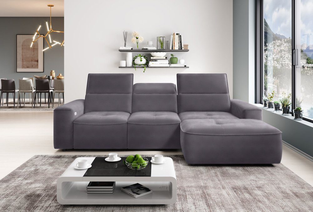 Stylefy Ecksofa Bettkasten, Rückenteil- Relaxfunktion, links Kopfteil-, und Sitztiefenverstellung, rechts MINI, inklusive oder Modern Design Colton Eckcouch, bestellbar, L-Form, elektrischer mane mit