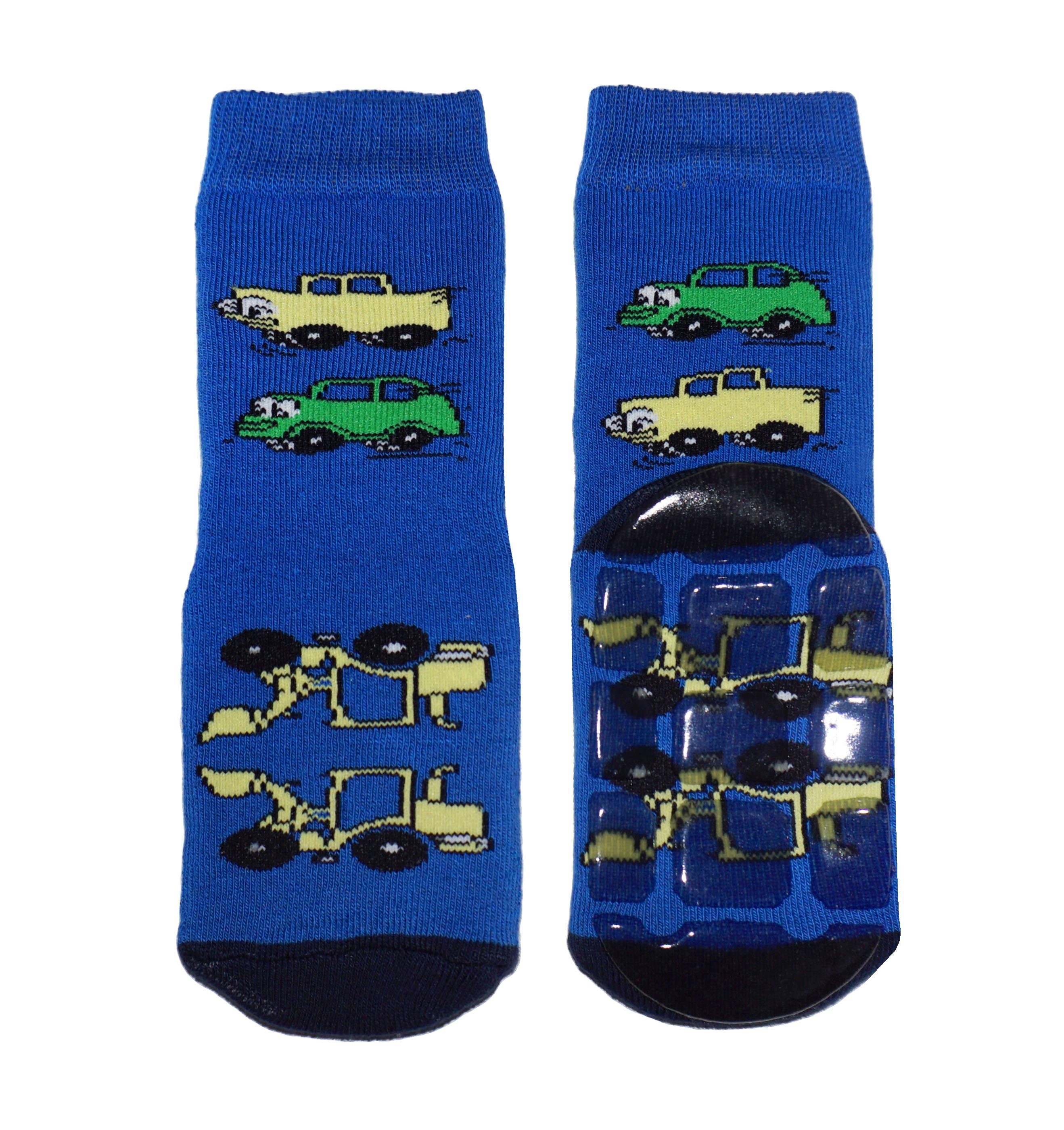 Kinder Jungen (Gr. 50 - 92) WERI SPEZIALS Strumpfhersteller GmbH ABS-Socken Kinder ABS-Socken für Jungs Große Autos aus Baumwoll