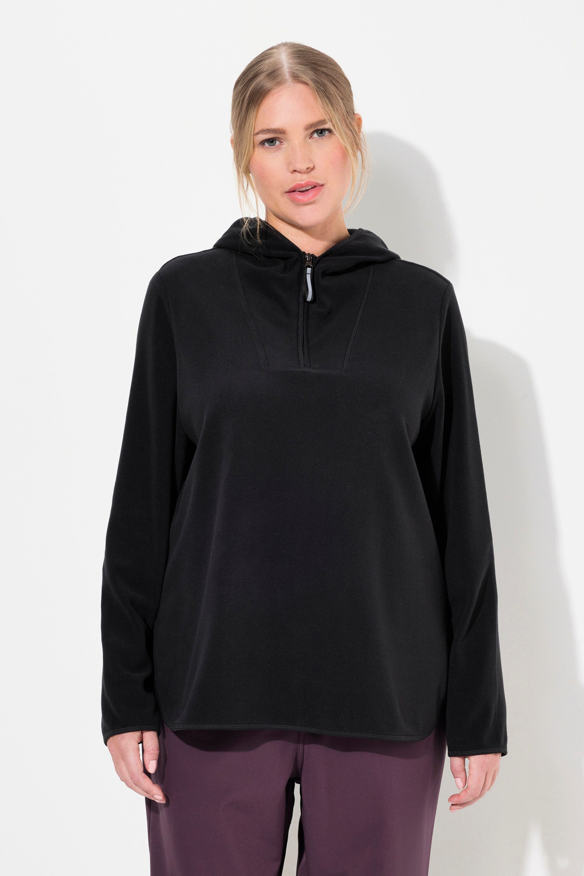 Ulla Popken Sweatshirt Fleece-Troyer kurz Oversized günstig online kaufen