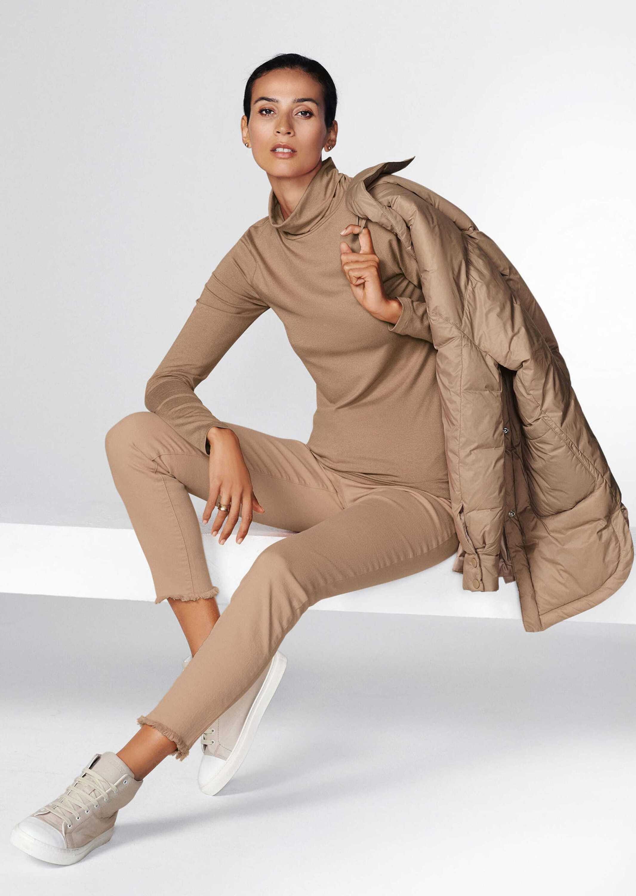 MADELEINE Gerade Jeans Mid Waist Skinny-Hose mit Fransen Fransenhose in sch günstig online kaufen