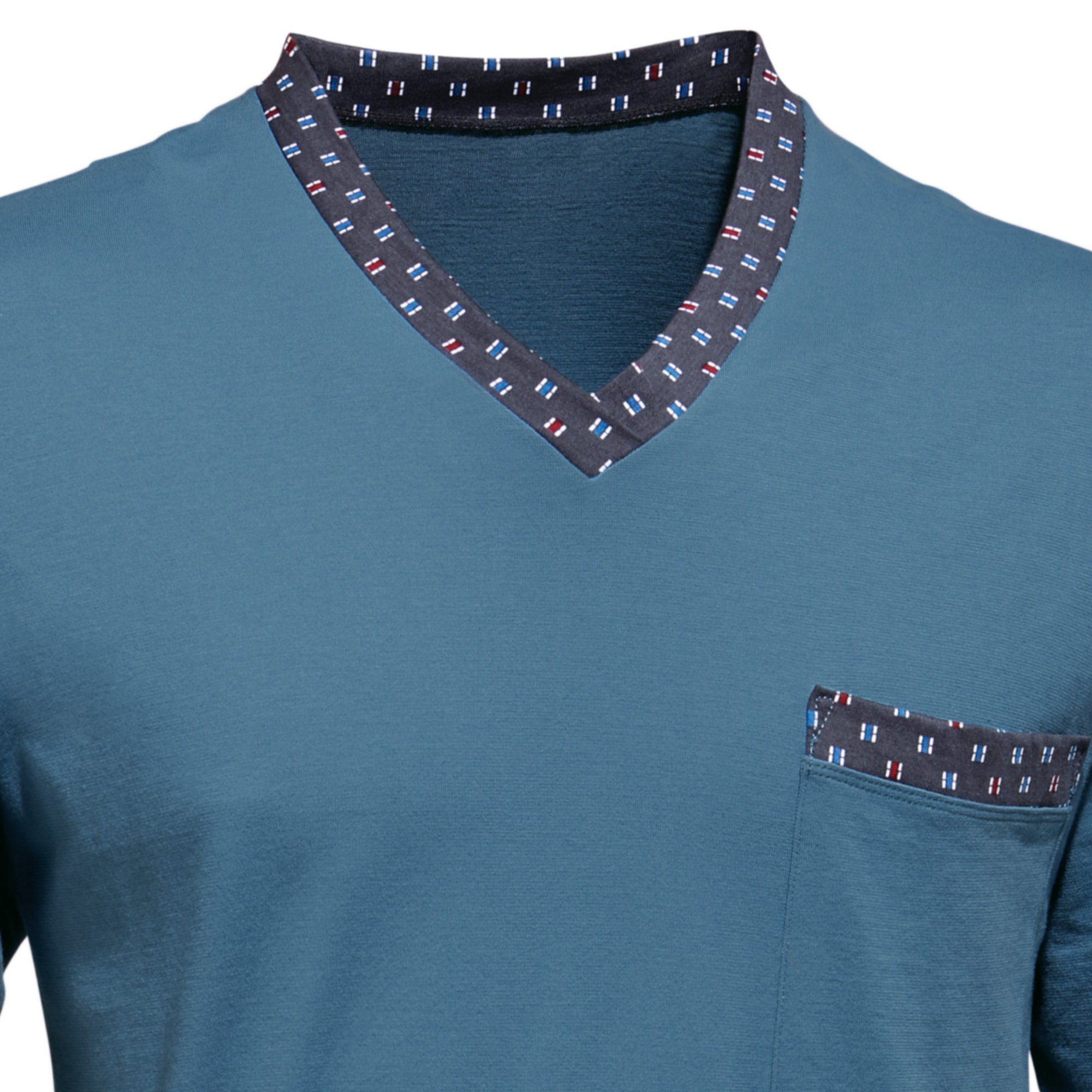Erwin Müller Pyjama Herren-Shorty Single-Jersey gemustert
