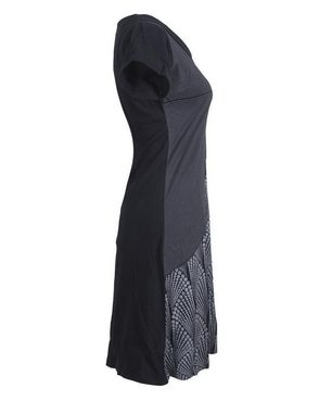 Vishes Tunikakleid Kurzarm Lagenlook Kleid Streifen Punkte Muster Boho, Elfen, Goa, Hippie Style
