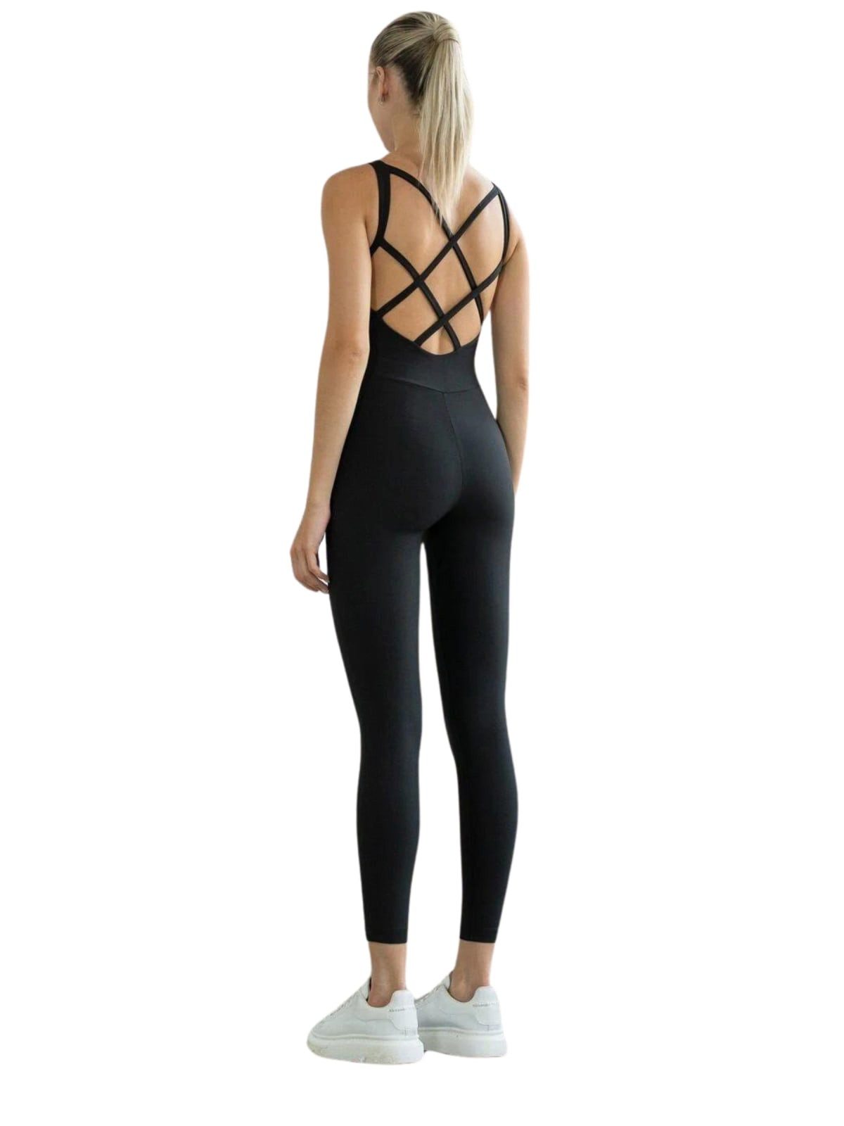 Lismina Jumpsuit Double Cross Jumpsuit Atmungsaktiv, Elastischer Bund