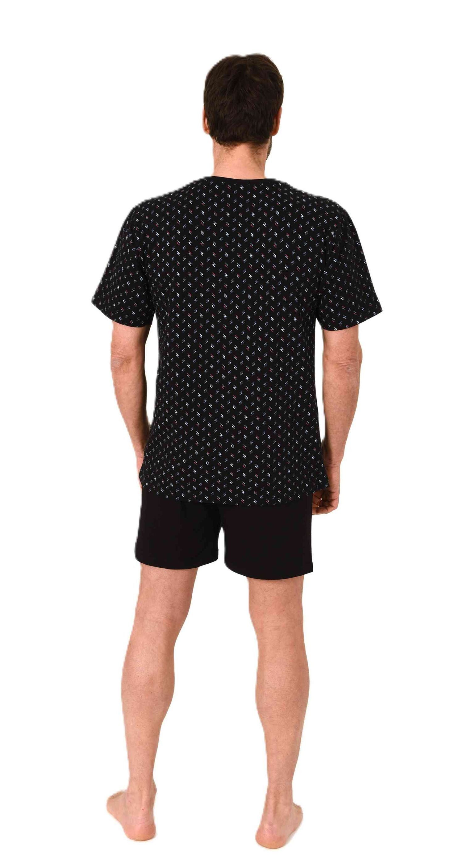 Normann Pyjama Normann Herren Pyjama kurzarm Shorty in edler Minimal Print Optik – Bild 3 von 4