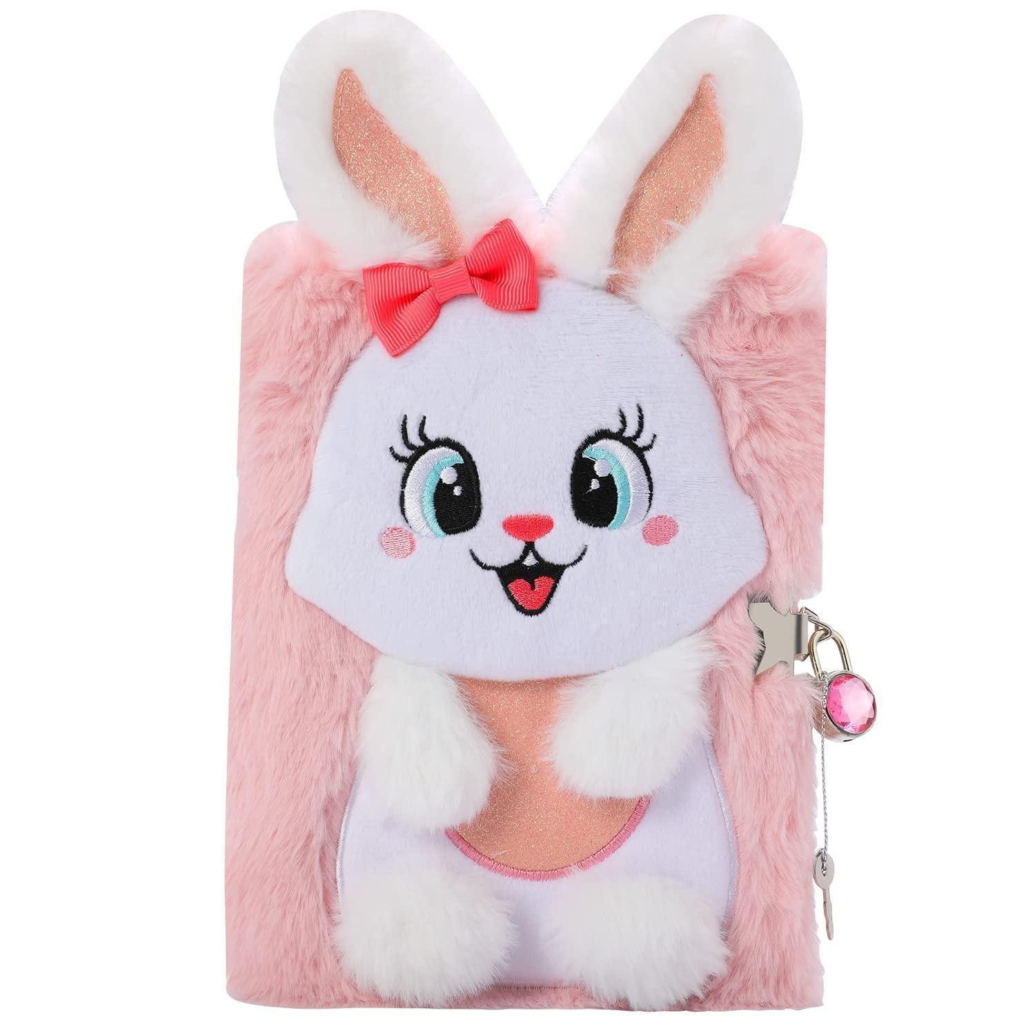LuxusKollektion Tagebuch Kaninchen Tagebuch Mädchen mit Schloss Pink