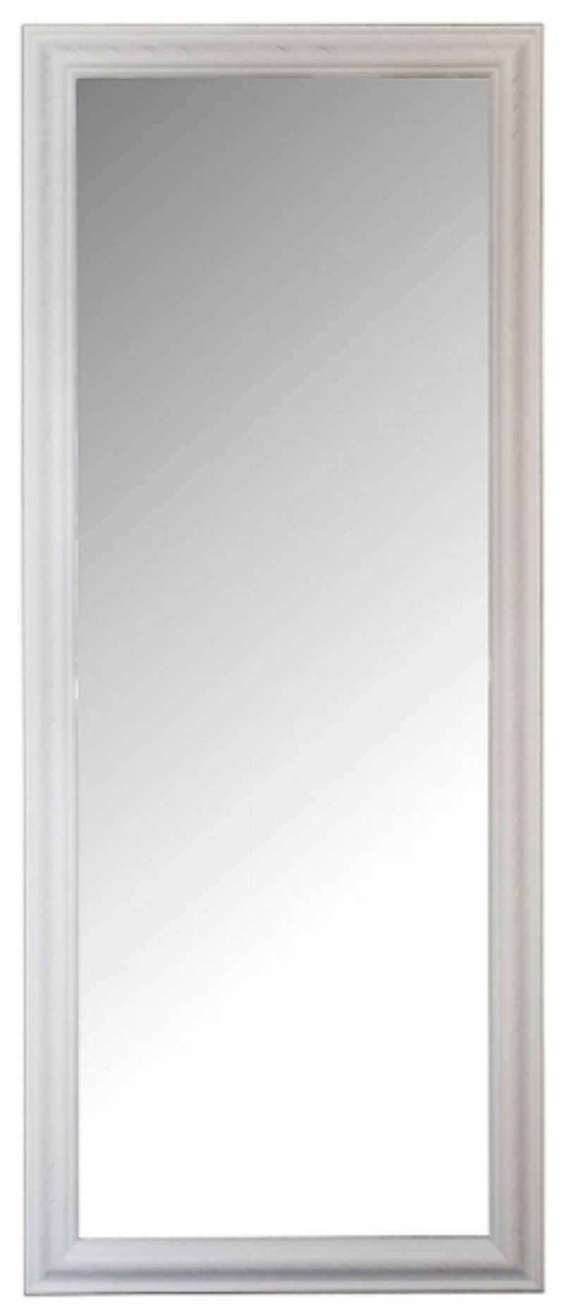 elbmöbel Wandspiegel Spiegel weiß schlicht 150cm, Wandspiegel 50 x 60cm groß in weiß mit schlichtem Rahmen Standspiegel