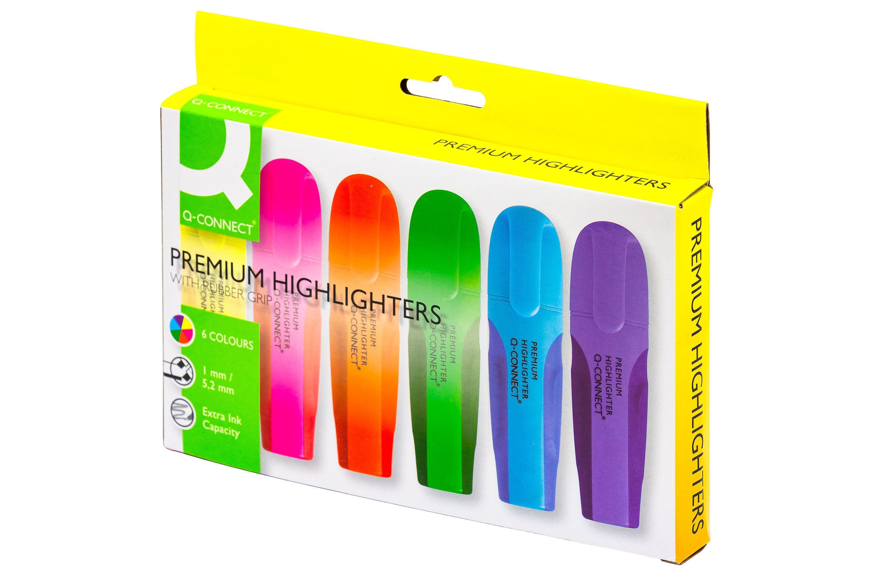 Marker Q-Connect® KF16042 Textmarker Premium - ca. 2 - 5 mm, 6-er Pack