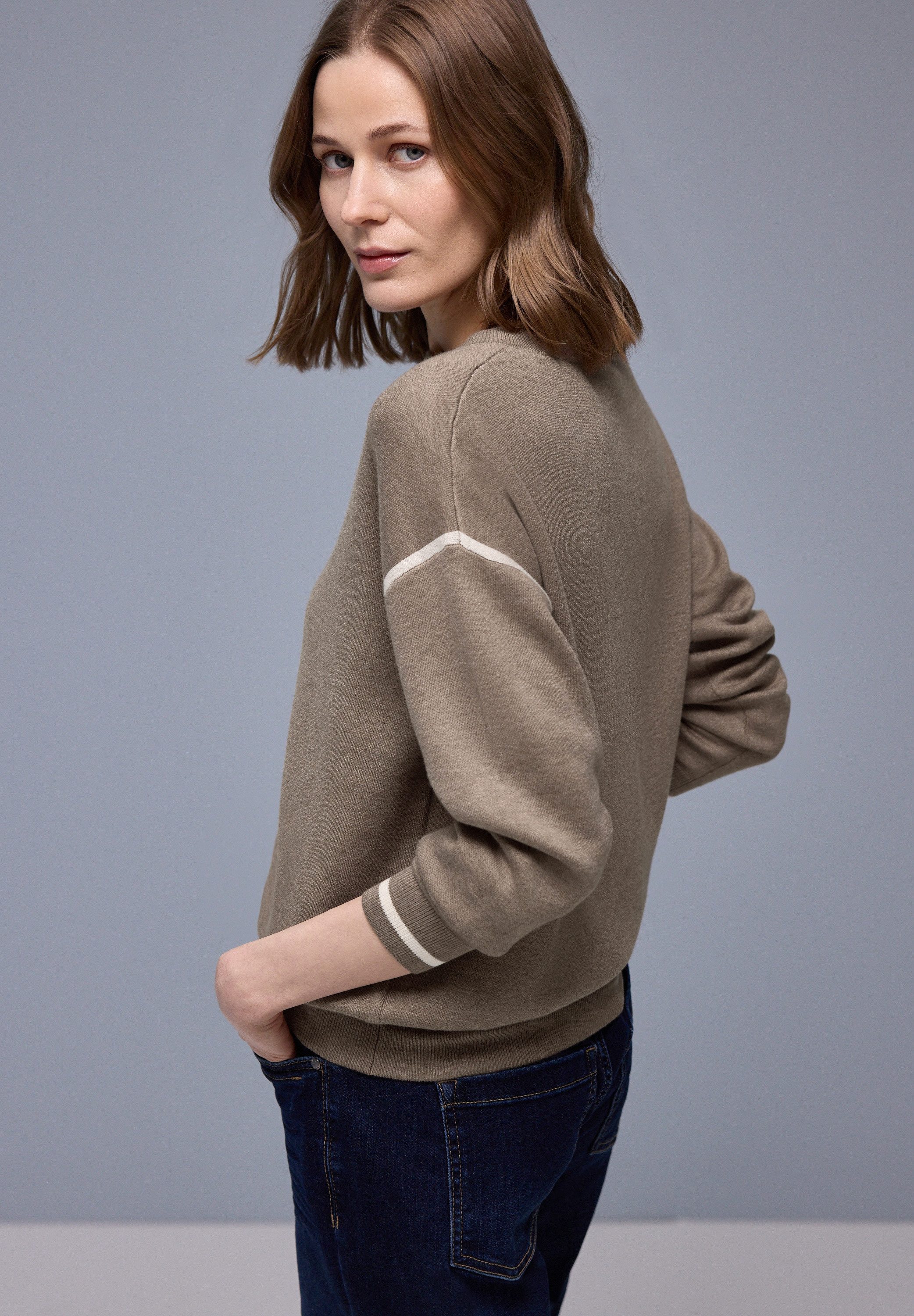 STREET ONE Strickpullover mit Kontrastdetails