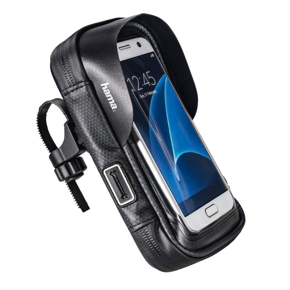 Hama Handyhülle Smartphone-Tasche "Multi" als Lenkertasche fürs Fahrrad, - Klemmhalterung, Wasserabweisend - Material Kunststoff - Rohr: 4 cm