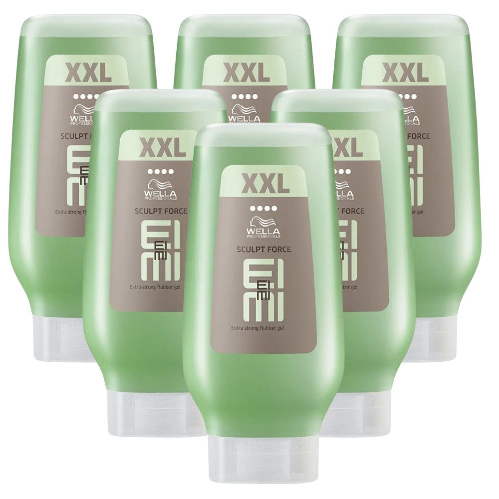 Wella Professionals Haargel EIMI Sculpt Force XXL Flubber Gel 250ml Extra Stark UV Schutz, Spar-Set, 6er-Pack