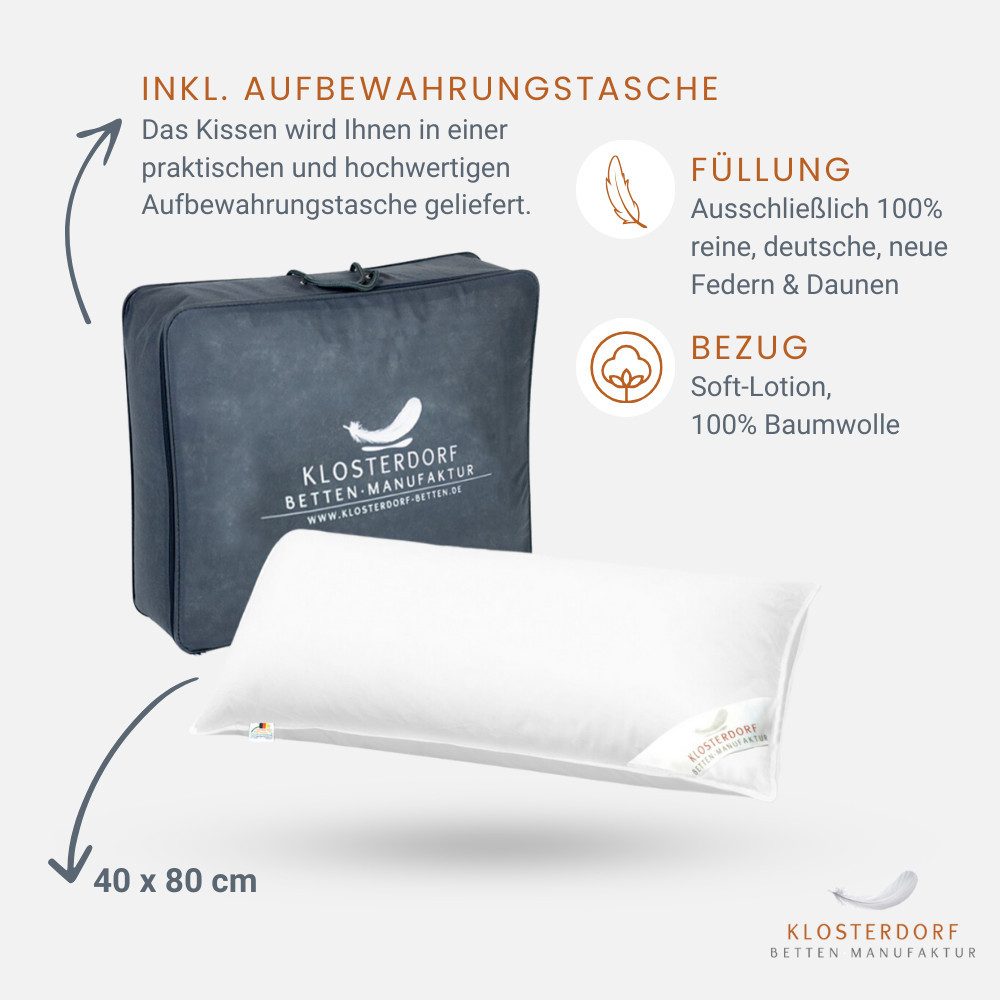 Klosterdorf Betten-Manufaktur 3-Kammer-Kopfkissen 40x80 o. 80x80 günstig online kaufen