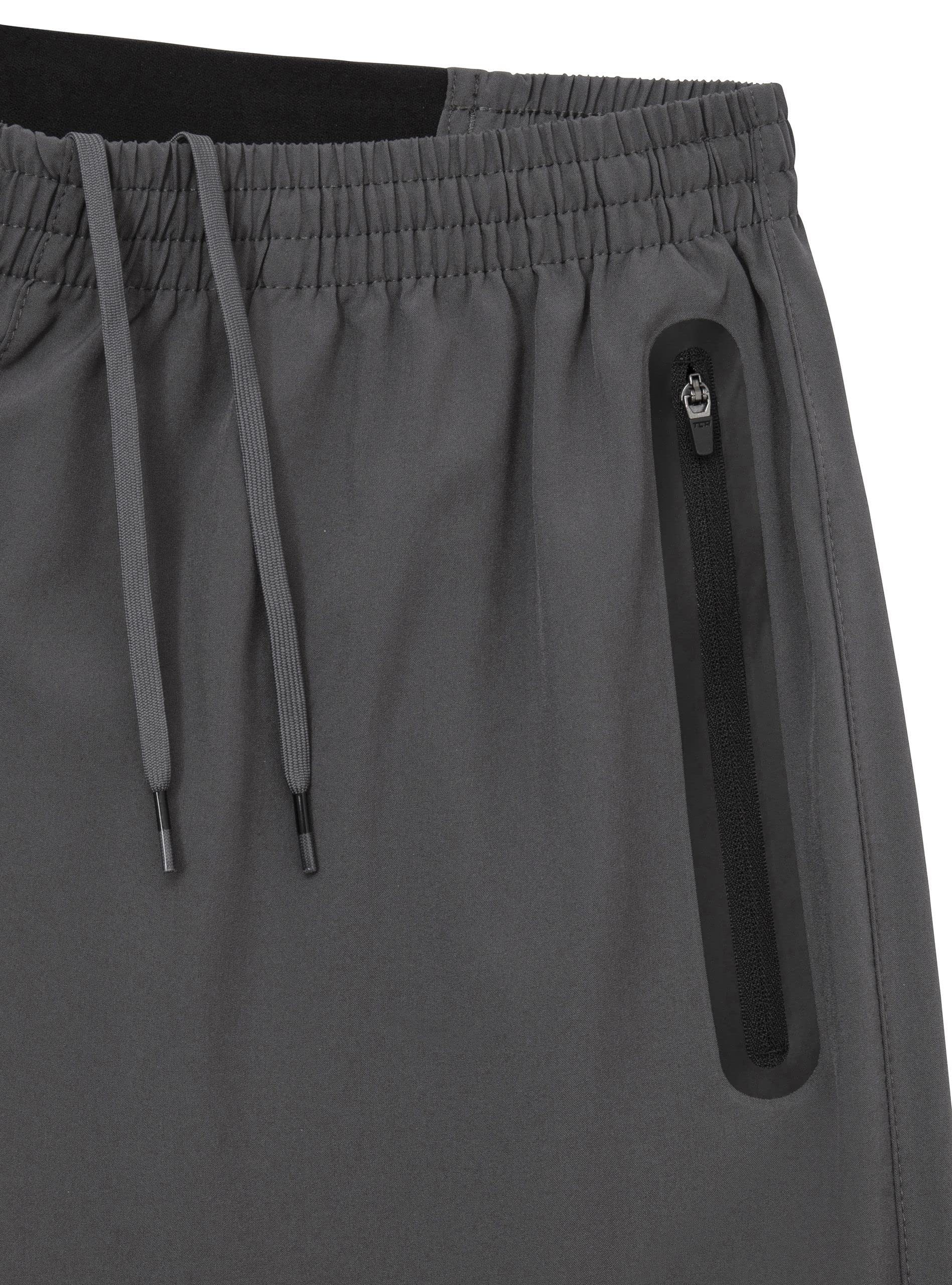 TCA Trainingsshorts TCA Laufhose XXL Grau, Reißverschlusstaschen Elite Tech mit Herren 