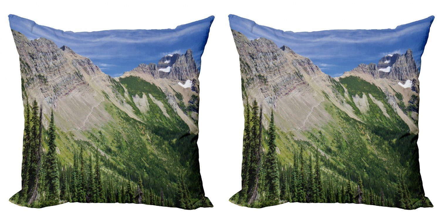 Kissenbezüge Modern Accent Doppelseitiger Digitaldruck, Abakuhaus (2 Stück), Landschaft Hohe Berge und Wald