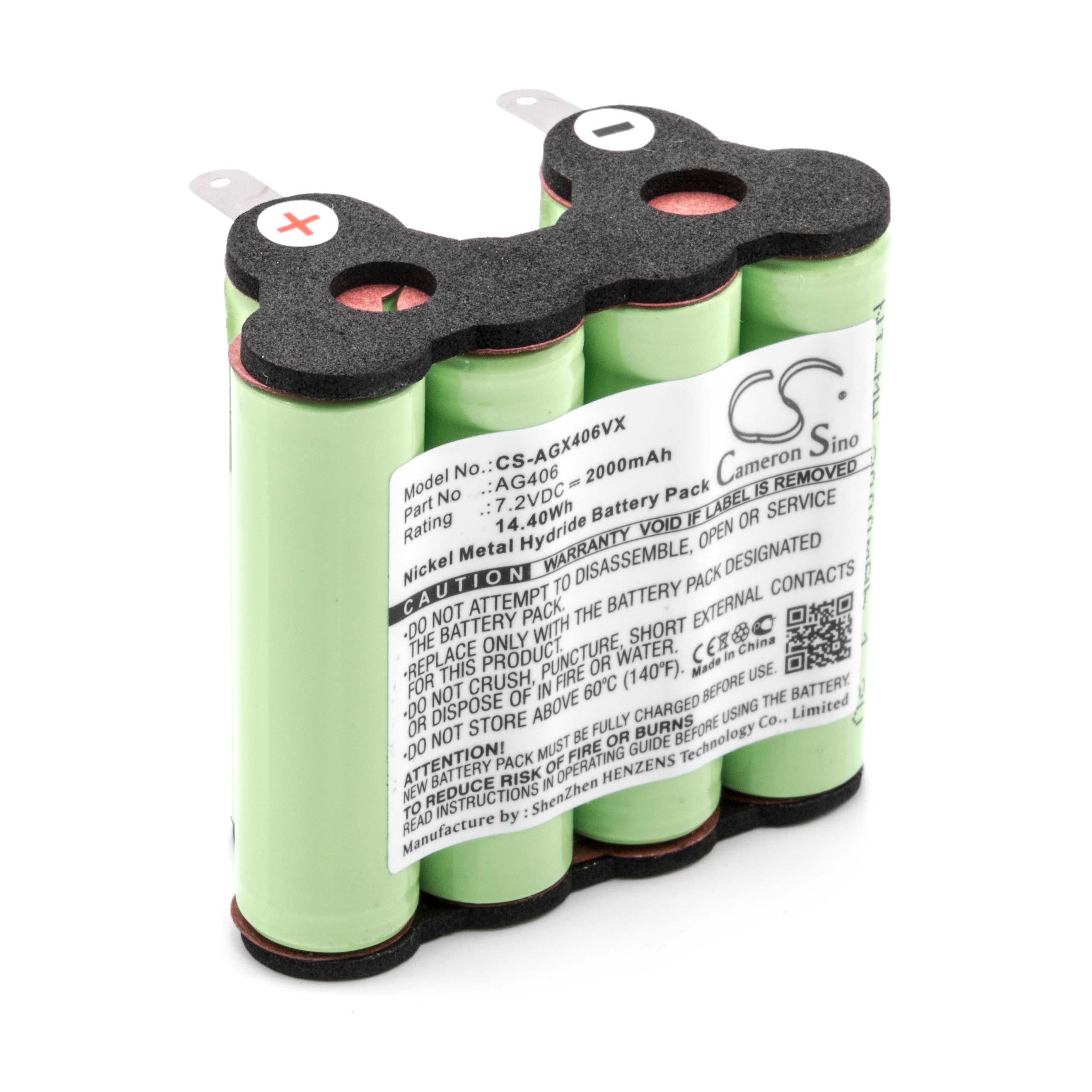 vhbw Ersatz für AEG/Electrolux 90016553200, 90016585000, 90016584800, Staubsauger-Akku NiMH 2000 mAh (7,2 V)