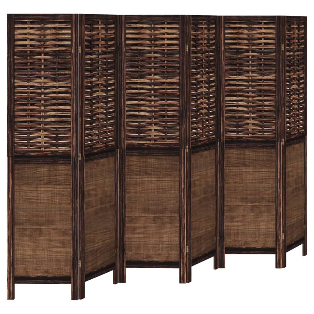 vidaXL Paravent 40 x 160 cm Paravent Trennwand 6-tlg Raumteiler Dunkelbraun Massivholz