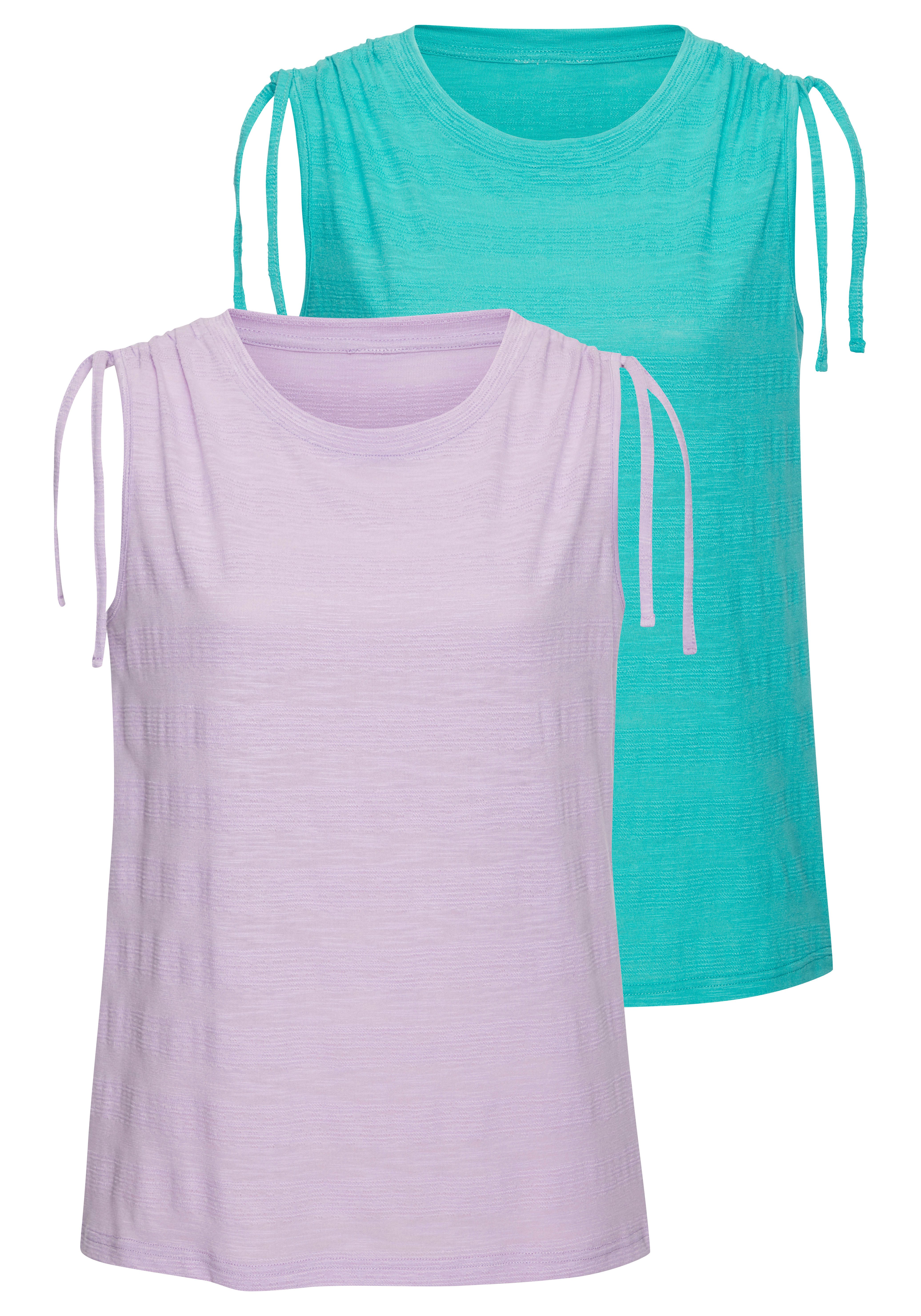 Vivance Tanktop mit verstellbarer Raffung an der Schulter (2er-Pack) aus pflegeleichter Qualität mit Baumwolle. € 34,99