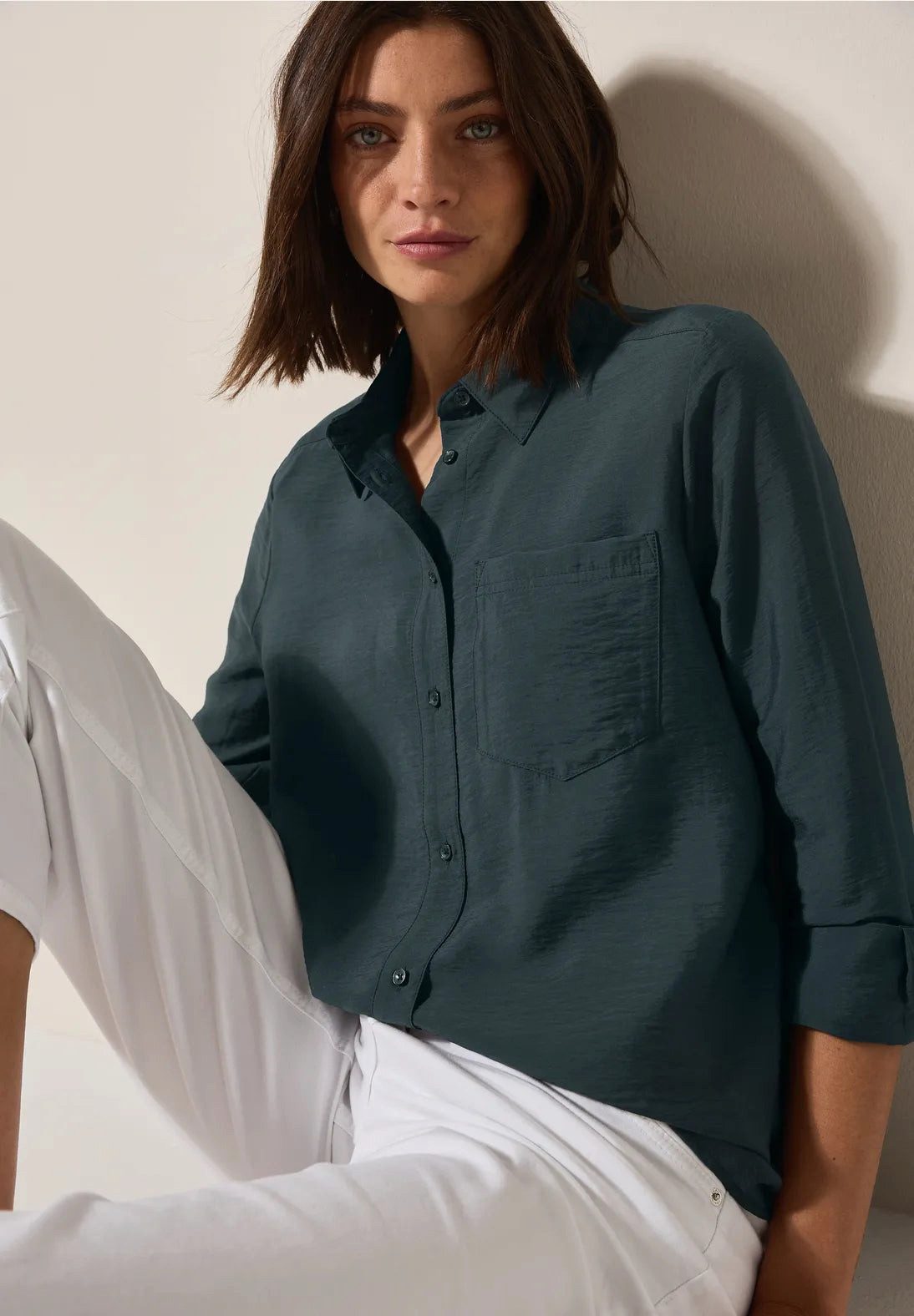 CECIL Hemdbluse Hemdbluse mit Struktur (1-tlg) günstig online kaufen