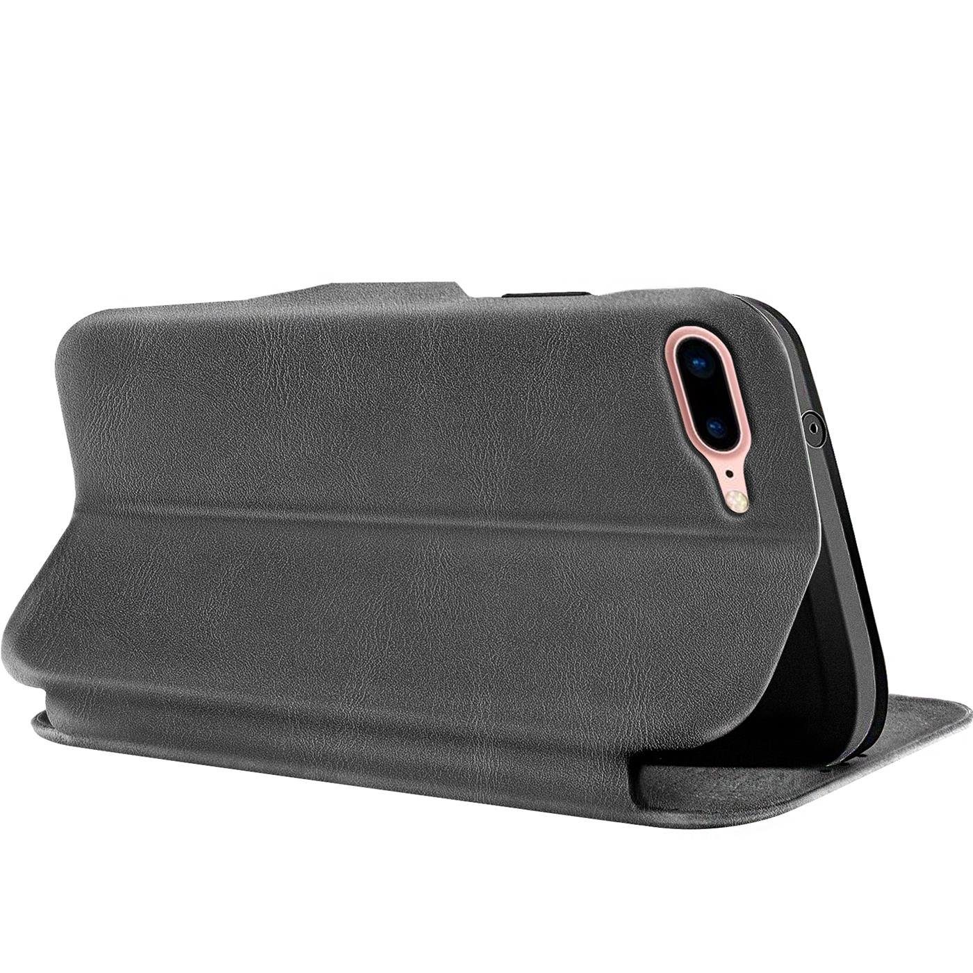 CoolGadget Handyhülle Premium Klapptasche Wallet Case für Apple iPhone 7 Plus / 8 Plus 5,5 Zoll, Handy Tasche mit Kartenfach Book Schutzhülle