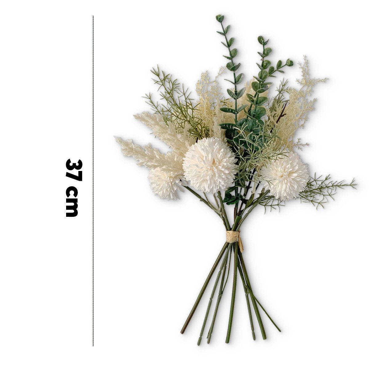 Kunstblume Kunstblumen-Strauß creme-weiß mit Dahlien Eukalyptus günstig online kaufen