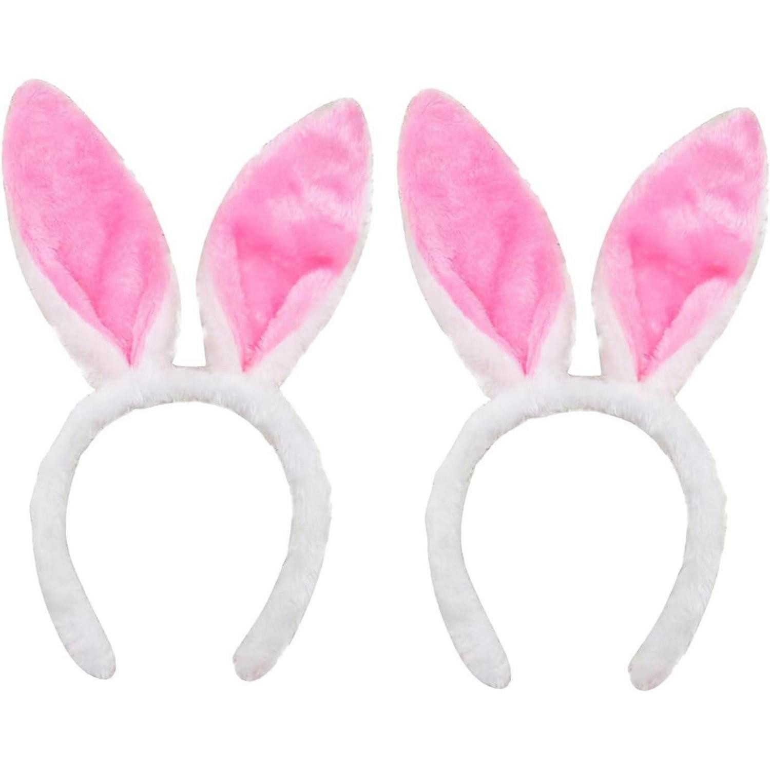 Kostüm 2er Set Pink Plüsch Hasenohren Haarreif für Ostern Party
