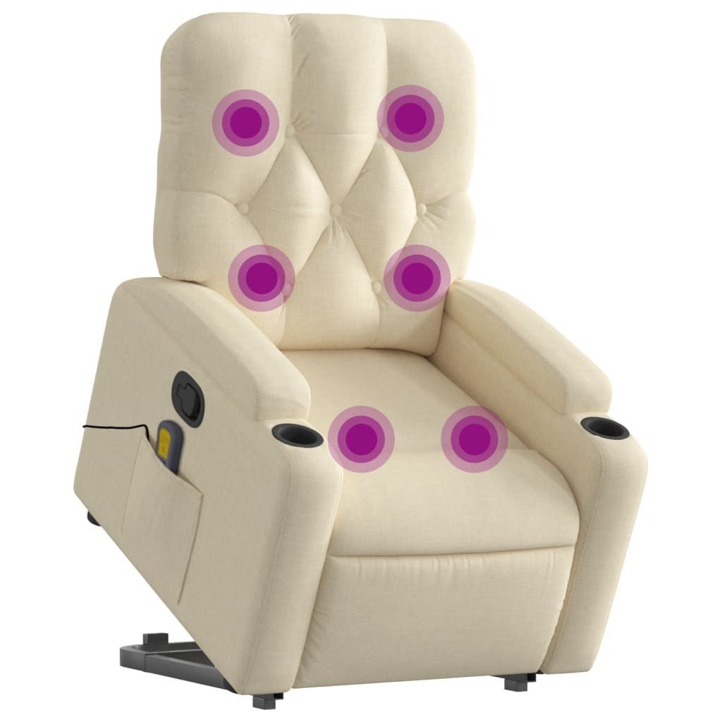 vidaXL Sessel Massagesessel mit Aufstehhilfe Creme günstig online kaufen