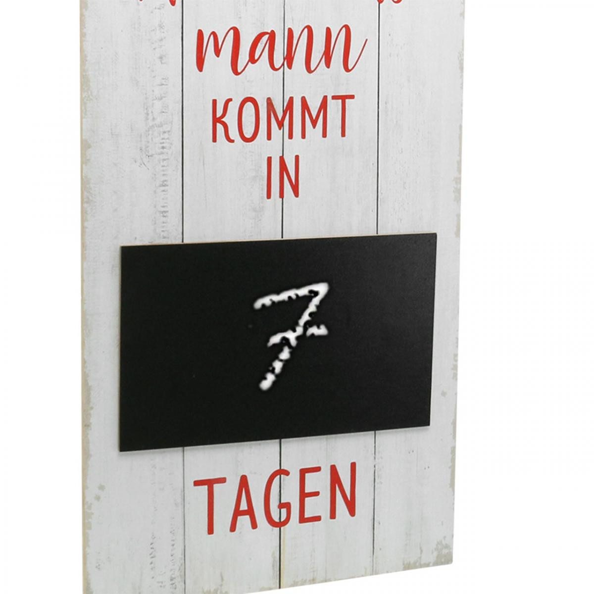 Posiwio Weihnachtsmann Dekoschild Weihnachtsmann mit Tafel zum Hängen aus Holz