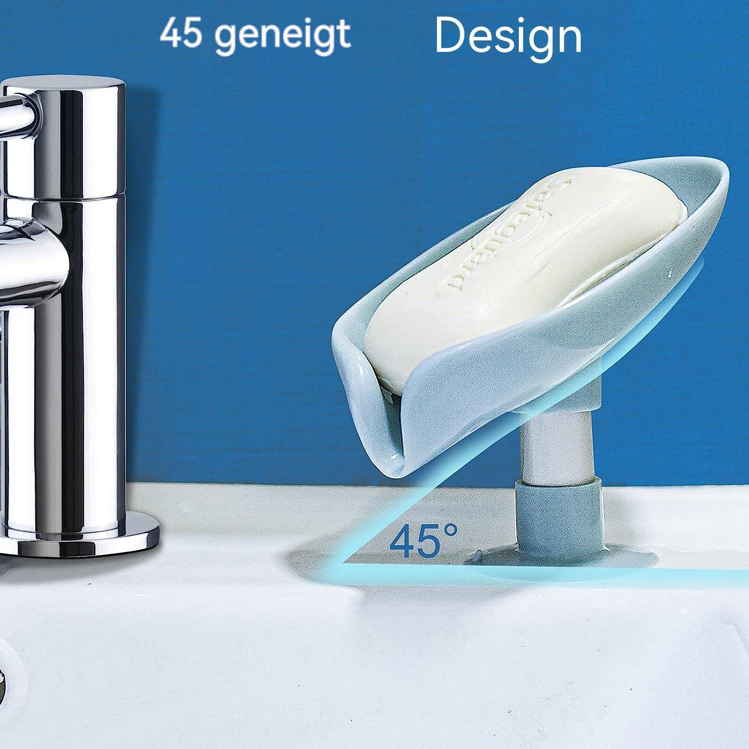 TUABUR für Seifenhalter selbstentleerend Blatt-Seifenhalter, 1-St. Dusche/Bad/Küche, 2er-Pack