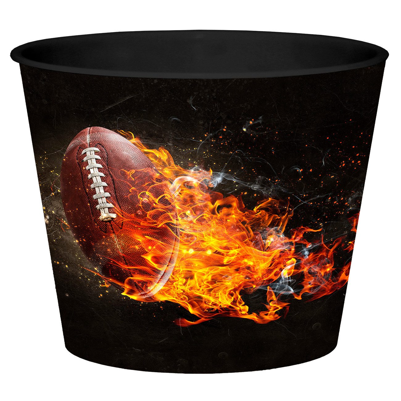 Geda Labels GmbH Snackschale American Football Fireball 4l, PP, (1-tlg), Schwarz, 4 Liter, spülmaschinengeeignet