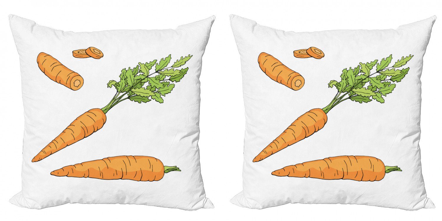 Kissenbezüge Modern Accent Doppelseitiger Digitaldruck, Carrot Abakuhaus grün Pattern (2 Stück), orange