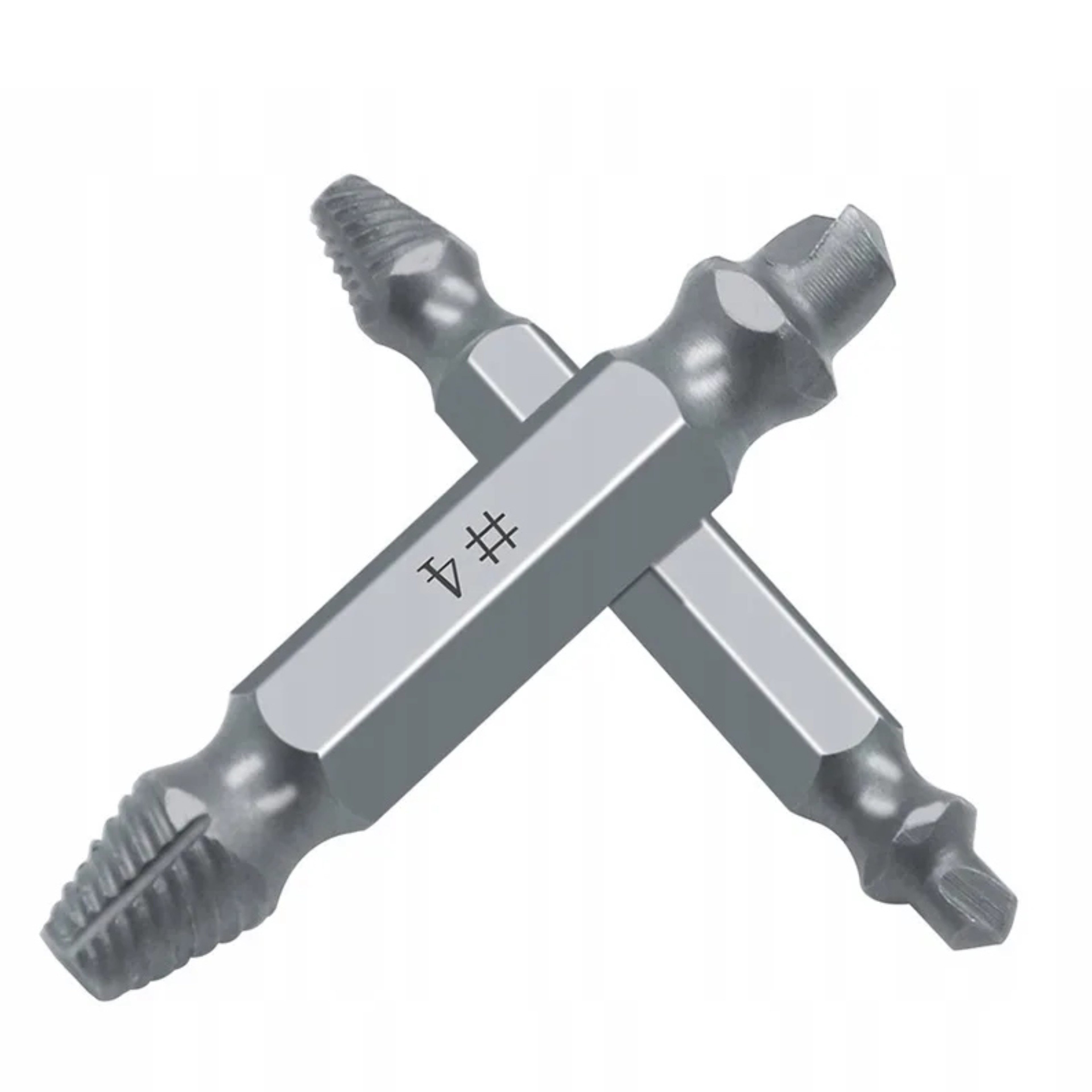 HURTNET Gewindebohrer Schraubenausdreher Set HN-2734 für beschädigte Schrauben, Profi-Ausdreher-Set zum Entfernen abgebrochener Schrauben und Bolzen., 4-tlg., 4-teiliges Schraubenausdreher-Set mit Etui für Schrauben 2–12 mm, Ausdreher-Set für Schrauben 2–12 mm, inkl. Etui, aus Werkzeugstahl