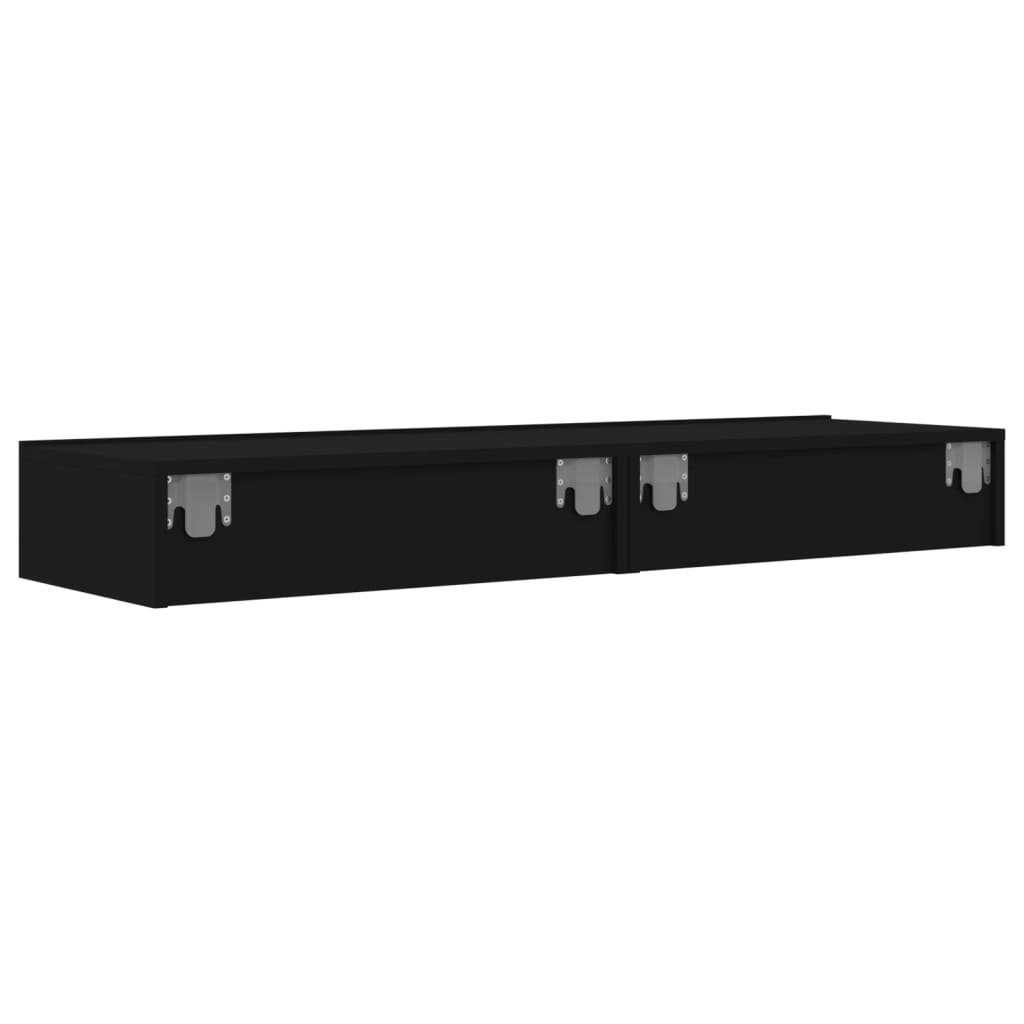 vidaXL TV-Schrank TV-Lowboard TV-Schränke mit Schwarz cm LED-Leuchten 60x35x15,5 2 Stk