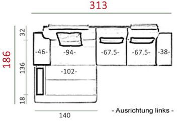 BULLHOFF Ecksofa Wohnlandschaft Ecksofa Leder/Stoff Designsofa L-Form Eckcouch LED Sofa Couch XXL Ottomane weiß grau »HAMBURG III« von BULLHOFF, made in Europe, das "ORIGINAL"