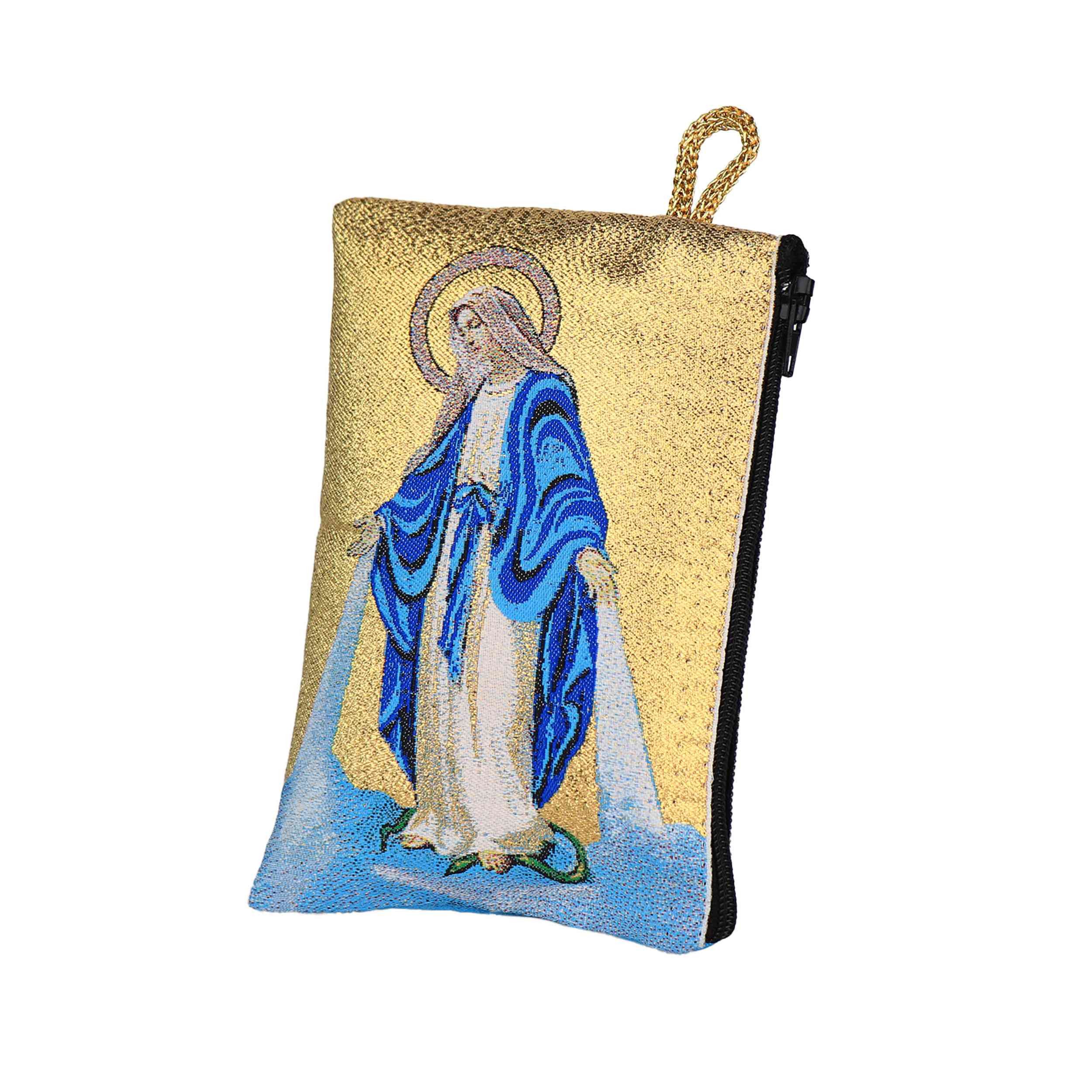 NKlaus Bild Rosenkranz Tasche 10x15cm – Wunderbringende Maria, Religion