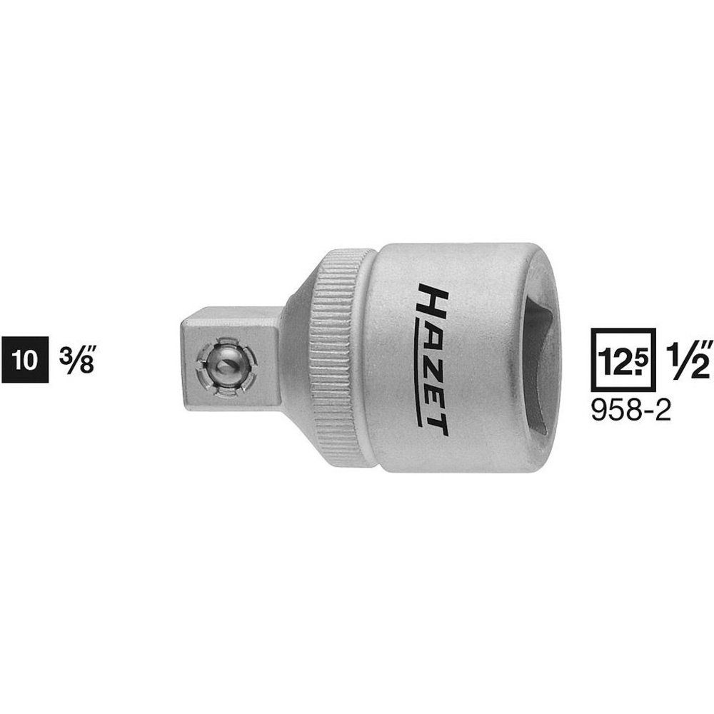 HAZET Steckschlüssel Hazet 958-2 Steckschlüssel-Adapter Antrieb 1/2" (12.5 mm) Abtrieb 3