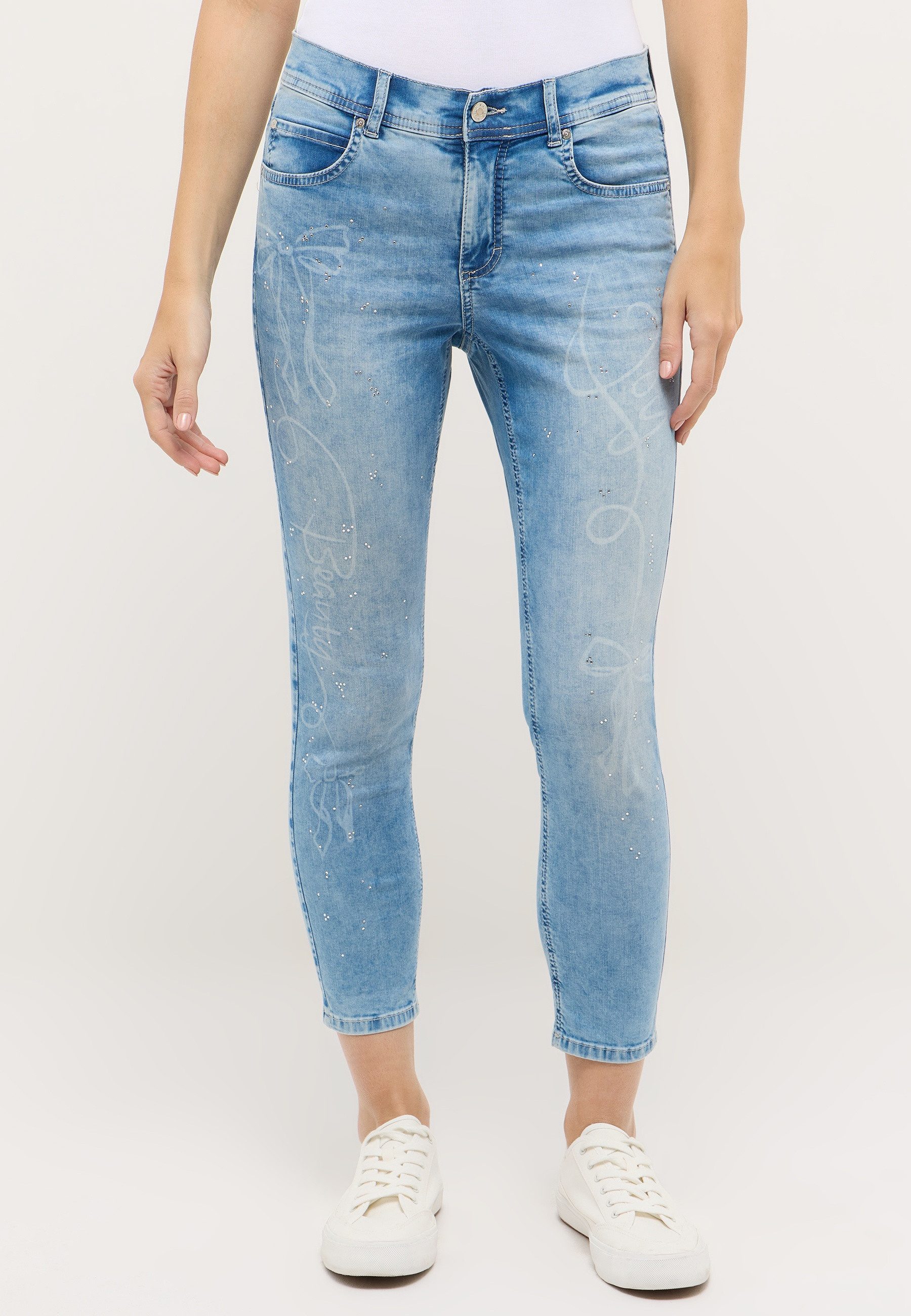 ANGELS 7/8-Jeans Ornella Beauty mit verspielten Details, Slim Fit
