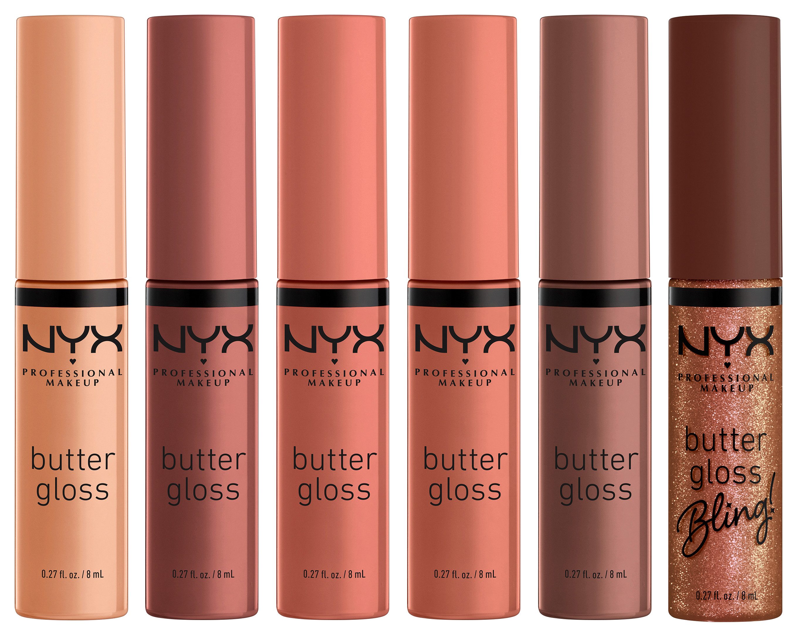 NYX PROFESSIONAL MAKEUP Lipgloss-Set HOME ALONE BUTTER GLOSS PIZZA VAULT, 6-tlg., Butterweiche Textur für geschmeidige, glänzende Lippen