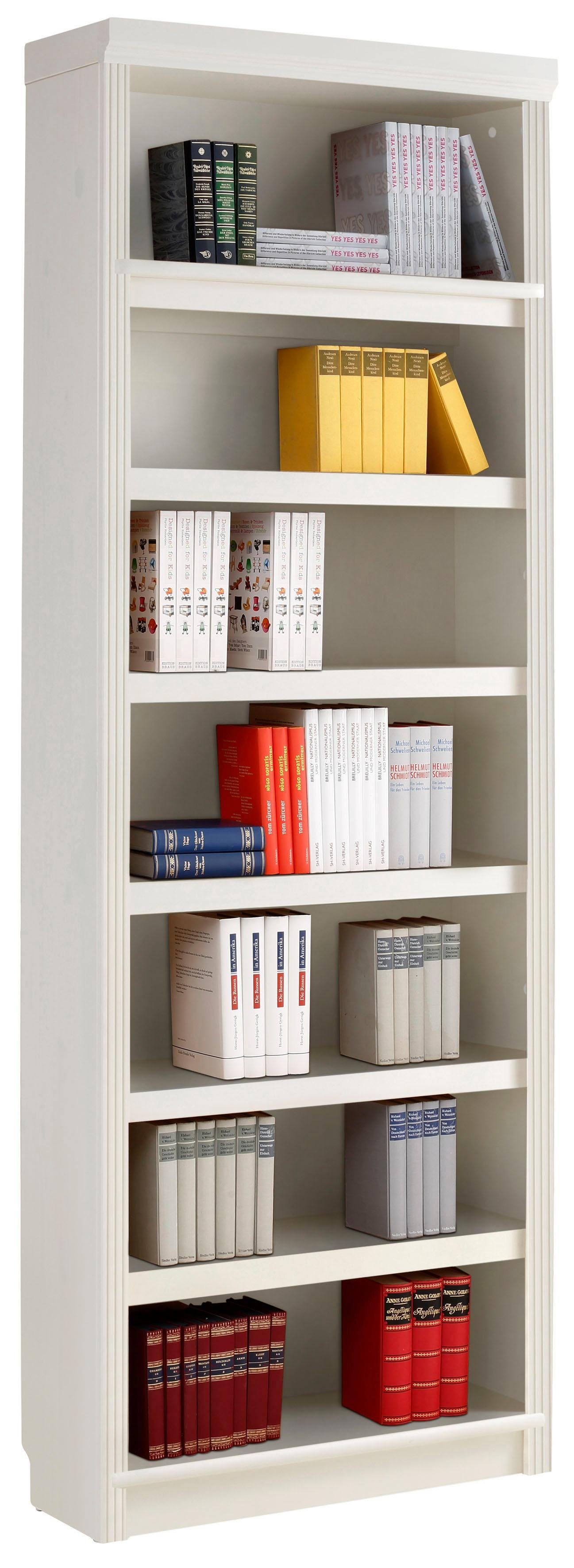 Home affaire Bücherregal Soeren, viel Höhen mit 2 Stauraum in weiß und 2 Tiefen