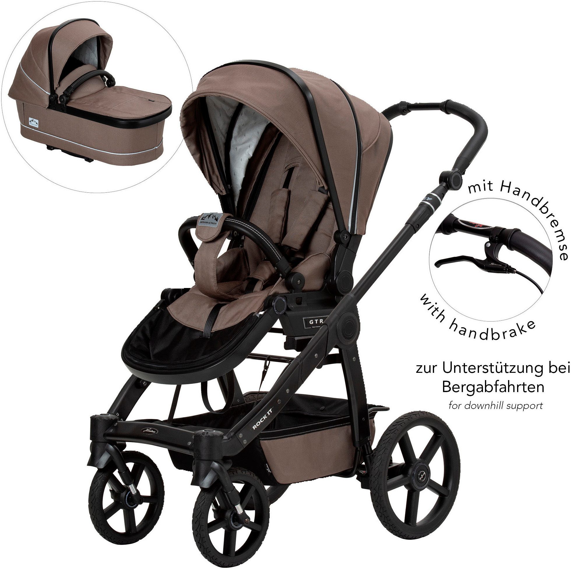 Hartan Kombi-Kinderwagen Rock it GTR Outdoor mit Handbremse, (Set), Made in Germany